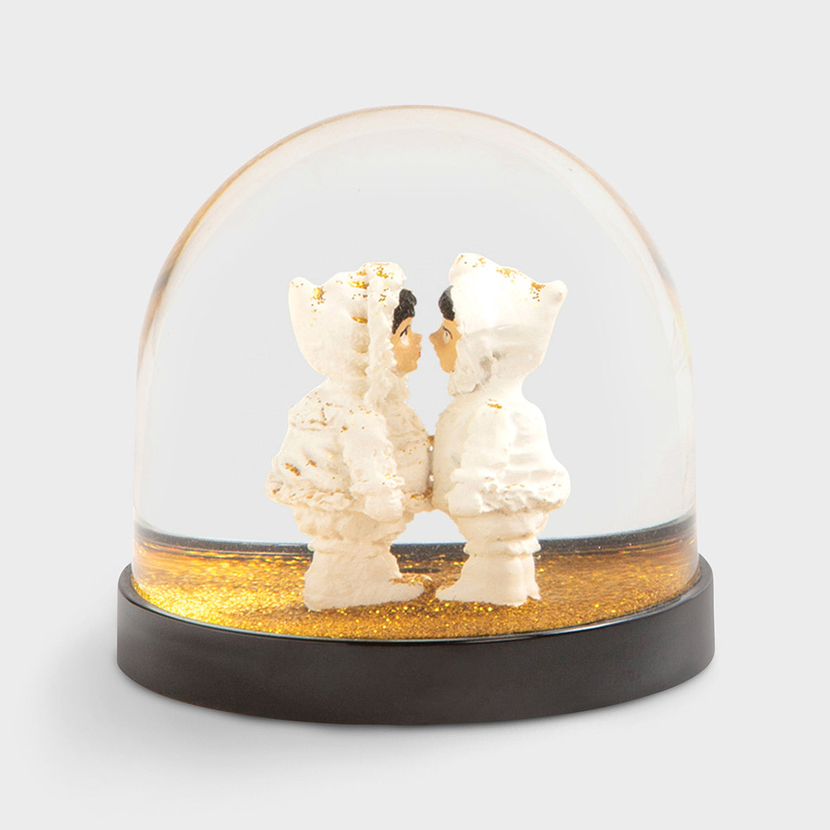 Boule à neige Wonderball Couple d’esquimaux à paillettes dorées | &Klevering | Vue principale | Beluga Boutique