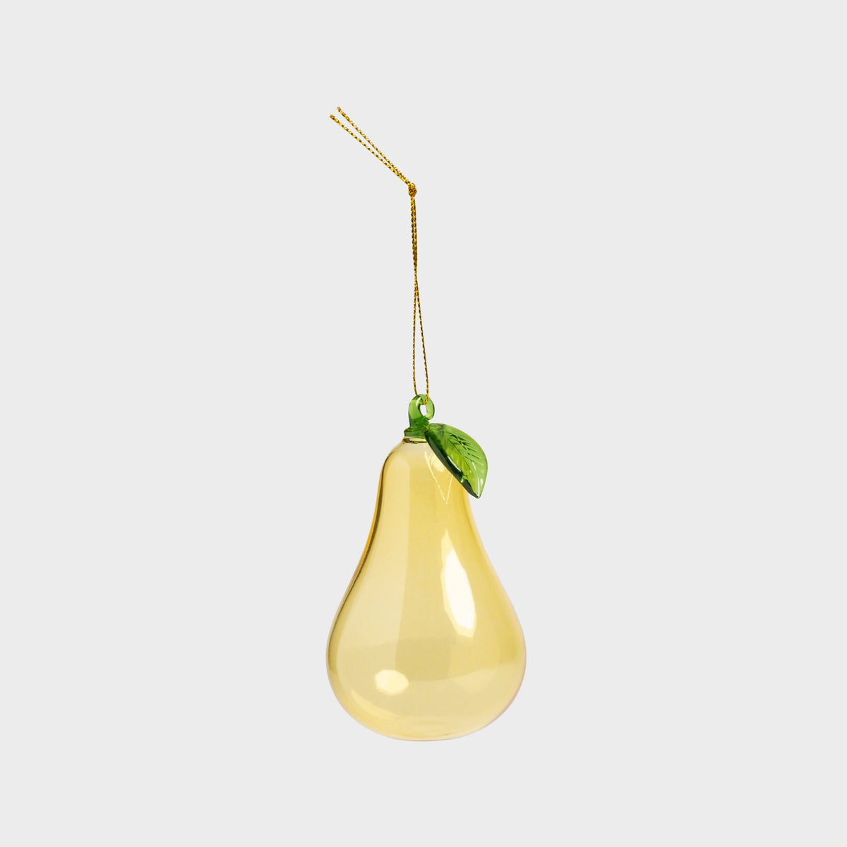 &Klevering Yellow Pear Blown Glass Christmas Ornament | &Klevering | Main view | Beluga Boutique