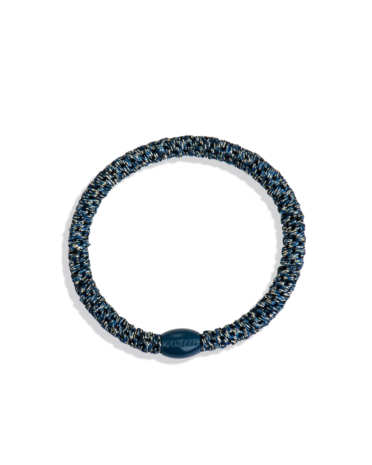 KKNEKKI Slim Navy Glitter Hair Tie, Navy Blue Glitter | KKNEKKI | Main view | Beluga Boutique