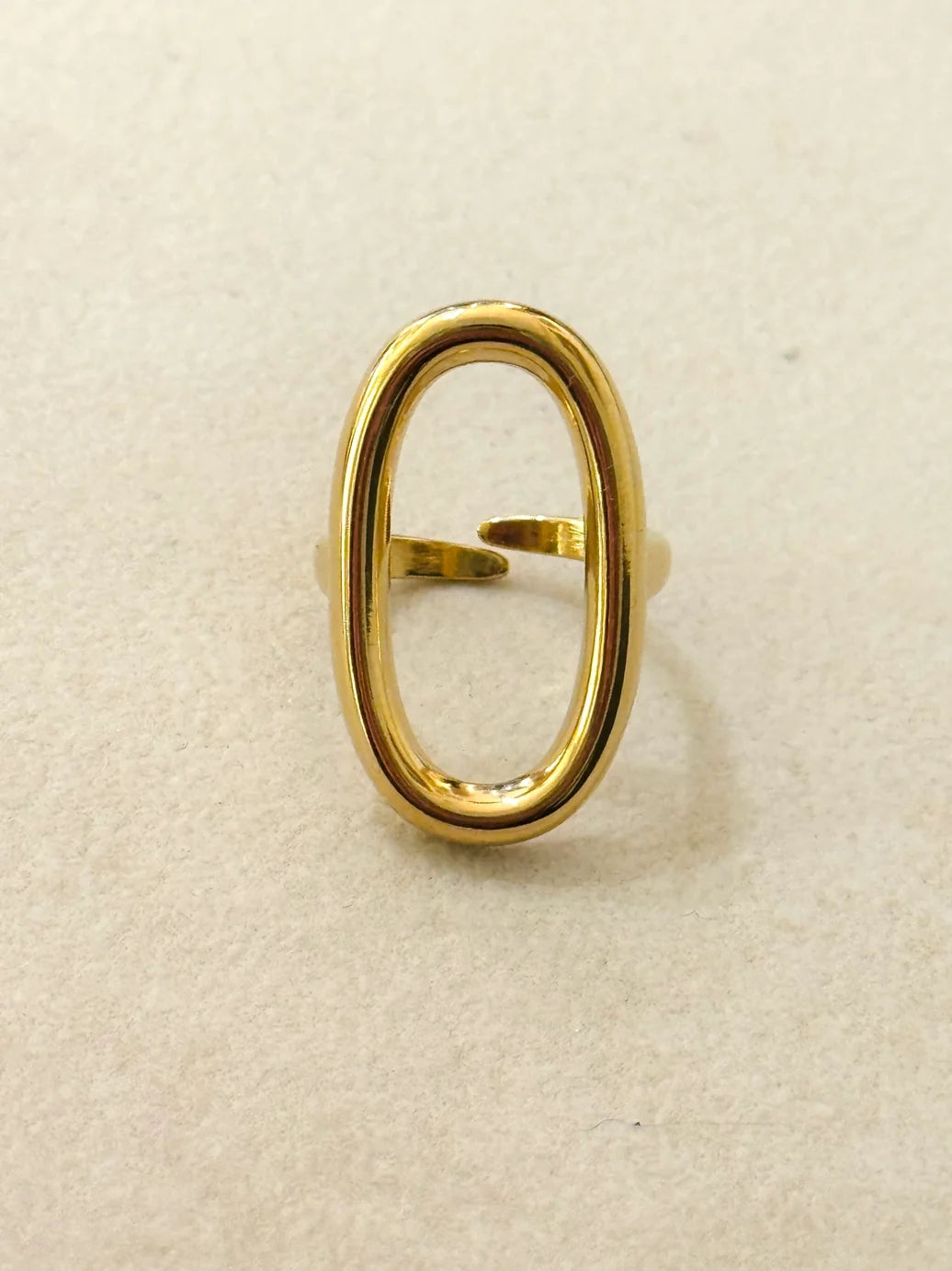 Bague Halen ajustable en acier inoxydable doré, bijou Cassette Barcelona
