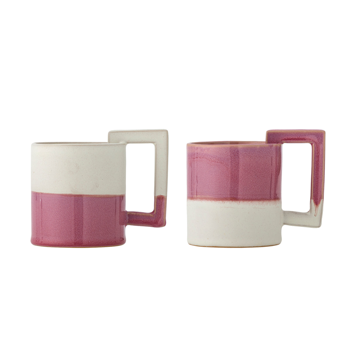 Bloomingville Ranya Beige and Pink Stoneware Mugs, Set of 2 | Bloomingville | Main view | Beluga Boutique