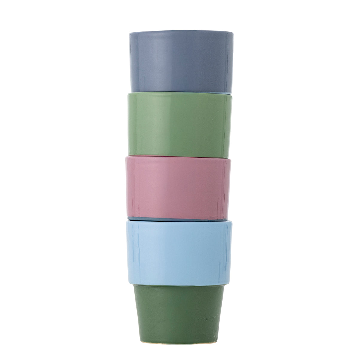 Tasses Ewan en grès bicolores bleu, vert, rose et marine, lot de 4 | Bloomingville | Vue 2 | Beluga Boutique