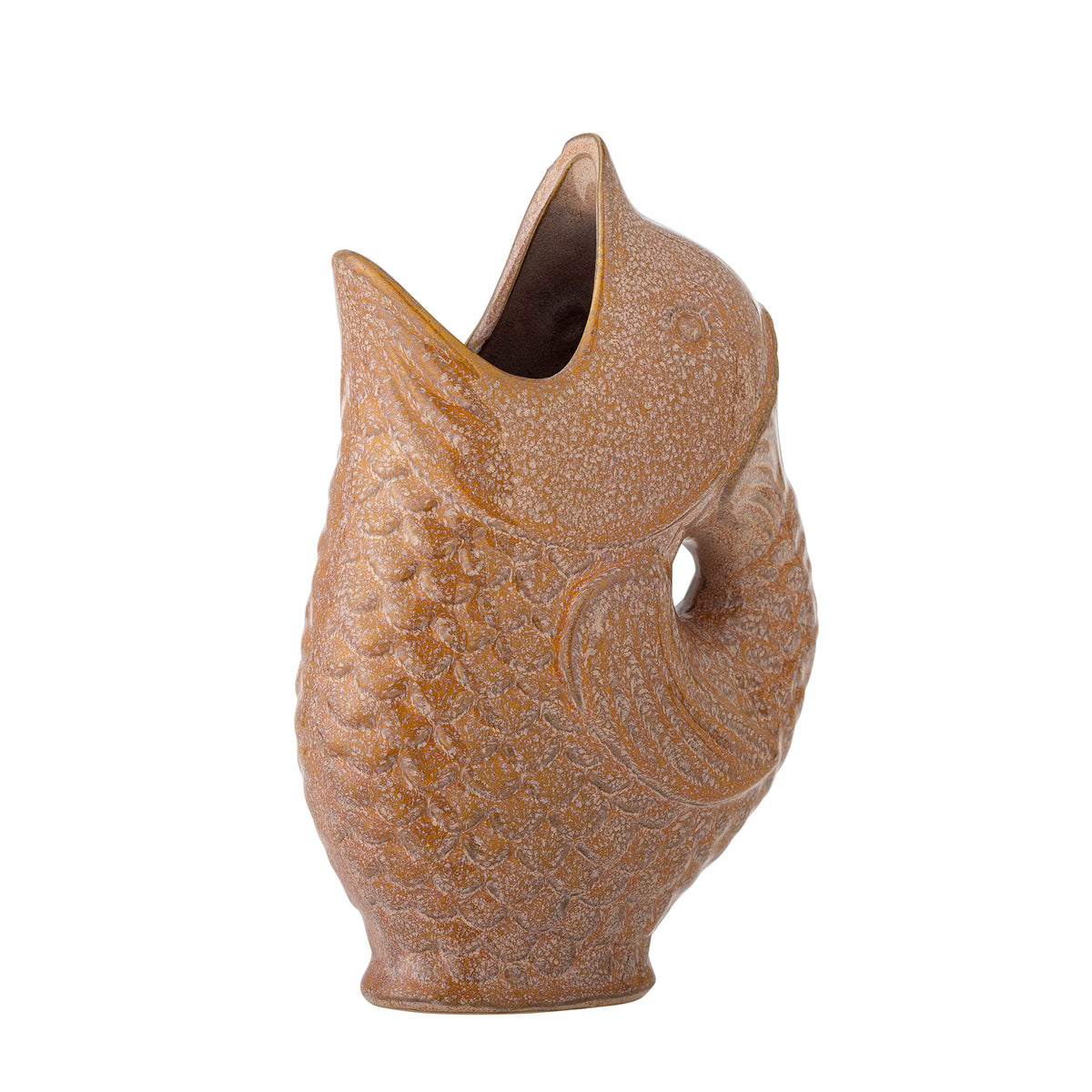Vase poisson Harvey en grès marron émaillé | Bloomingville | Vue 2 | Beluga Boutique