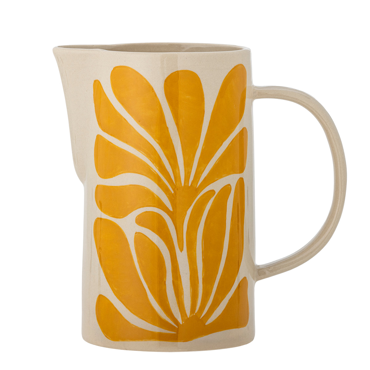 Pichet Fauni en grès à feuilles jaunes peintes main, 2,1 L | Bloomingville | Vue principale | Beluga Boutique