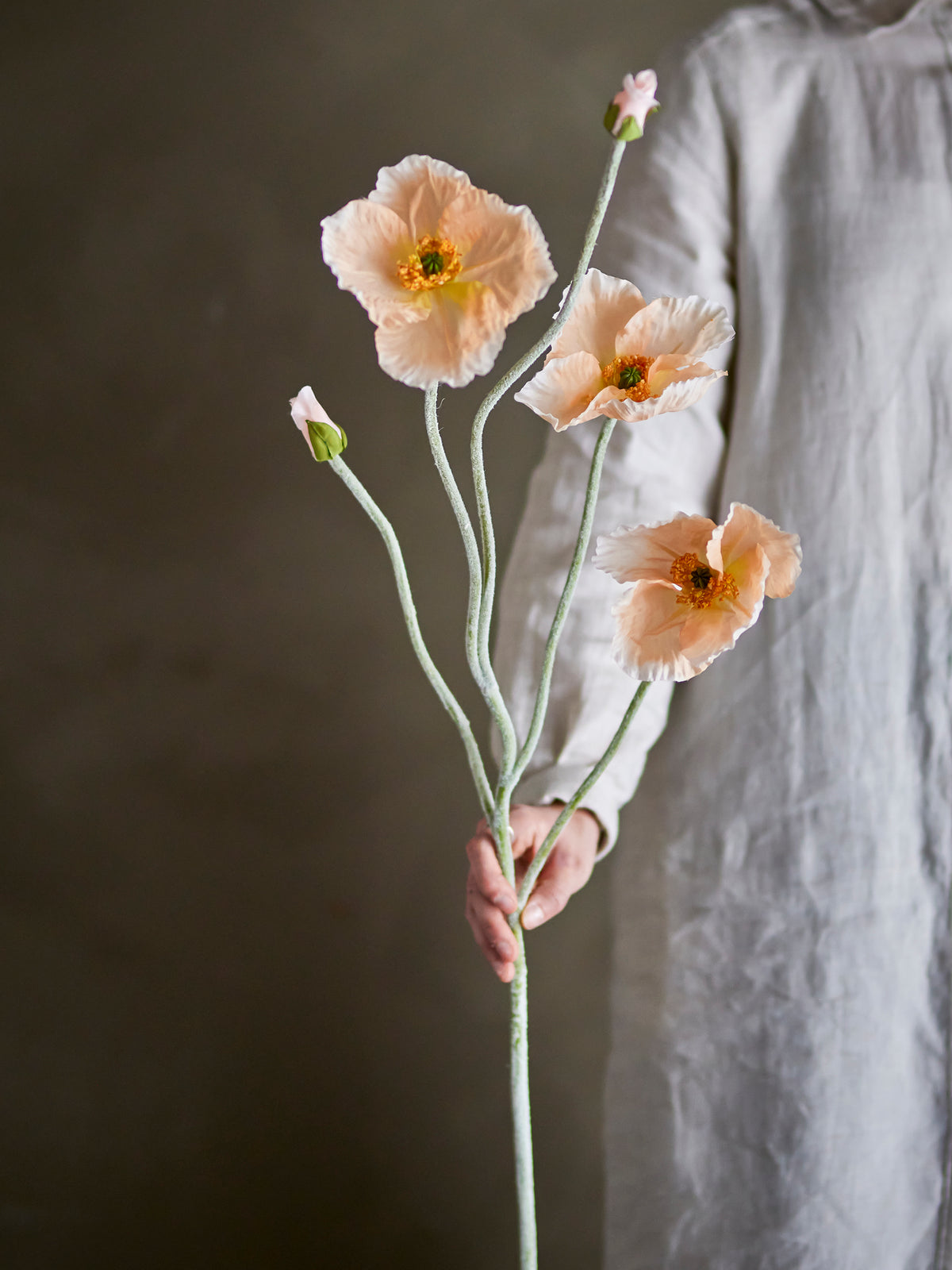 Tige de pavot artificiel Poppy beige, 110 cm | Bloomingville | Vue 2 | Beluga Boutique