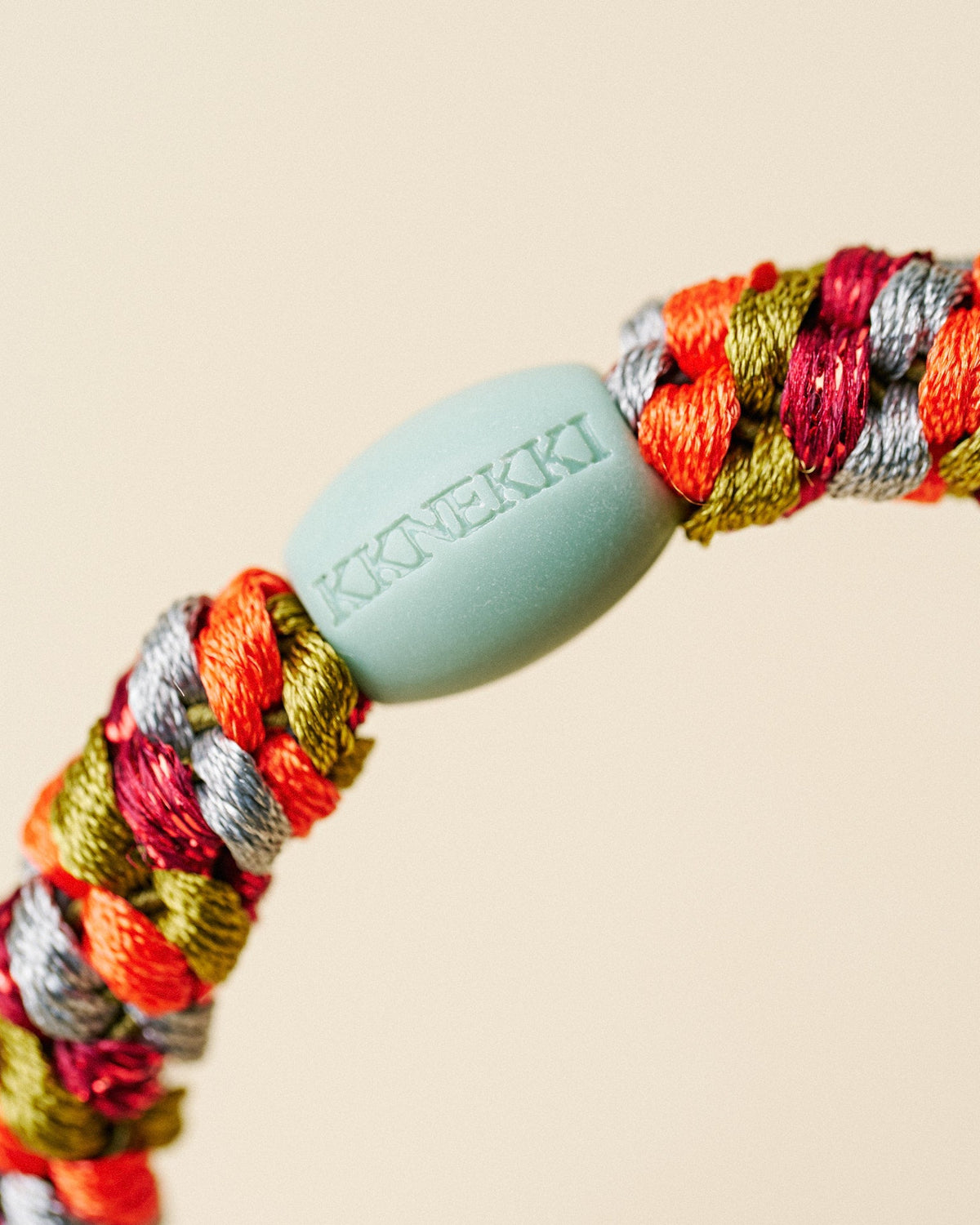 KKNEKKI Mix Tomato Olive Hair Tie, Tomato Red and Olive Green | KKNEKKI | View 4 | Beluga Boutique