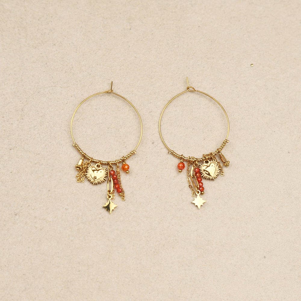 Faustine Stainless Steel Charm Hoop Earrings | La sélection Beluga | Main view | Beluga Boutique
