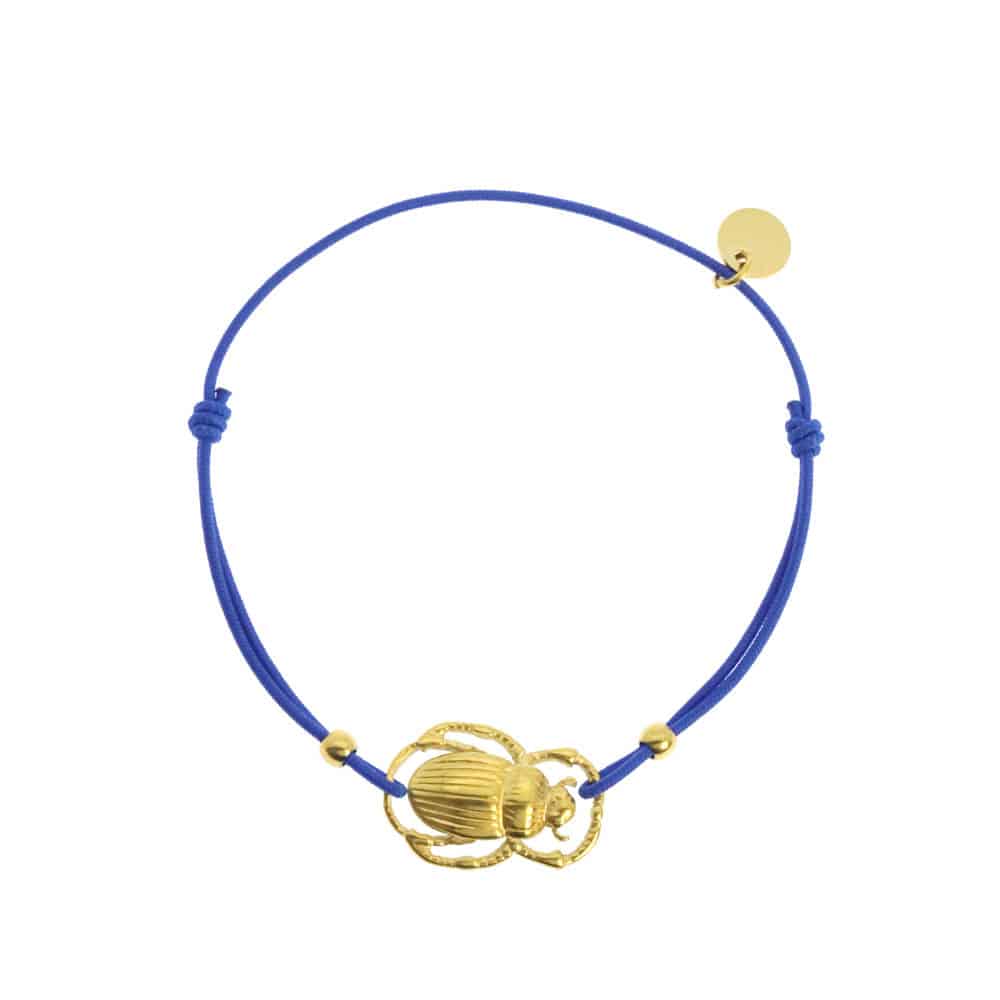 Bracelet élastique Scarabée en acier Bleu | La sélection Beluga | Vue principale | Beluga Boutique