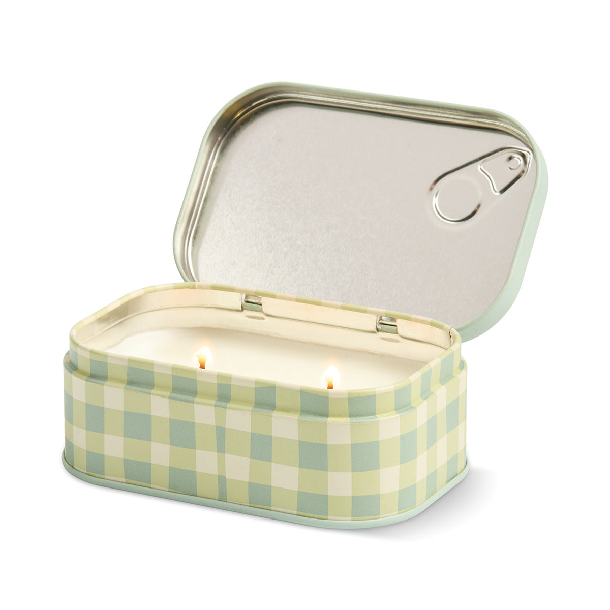 Bougie Bistro Macaron en boîte métal, ambre et pistache, 127 g | La sélection Beluga | Intérieur | Beluga Boutique