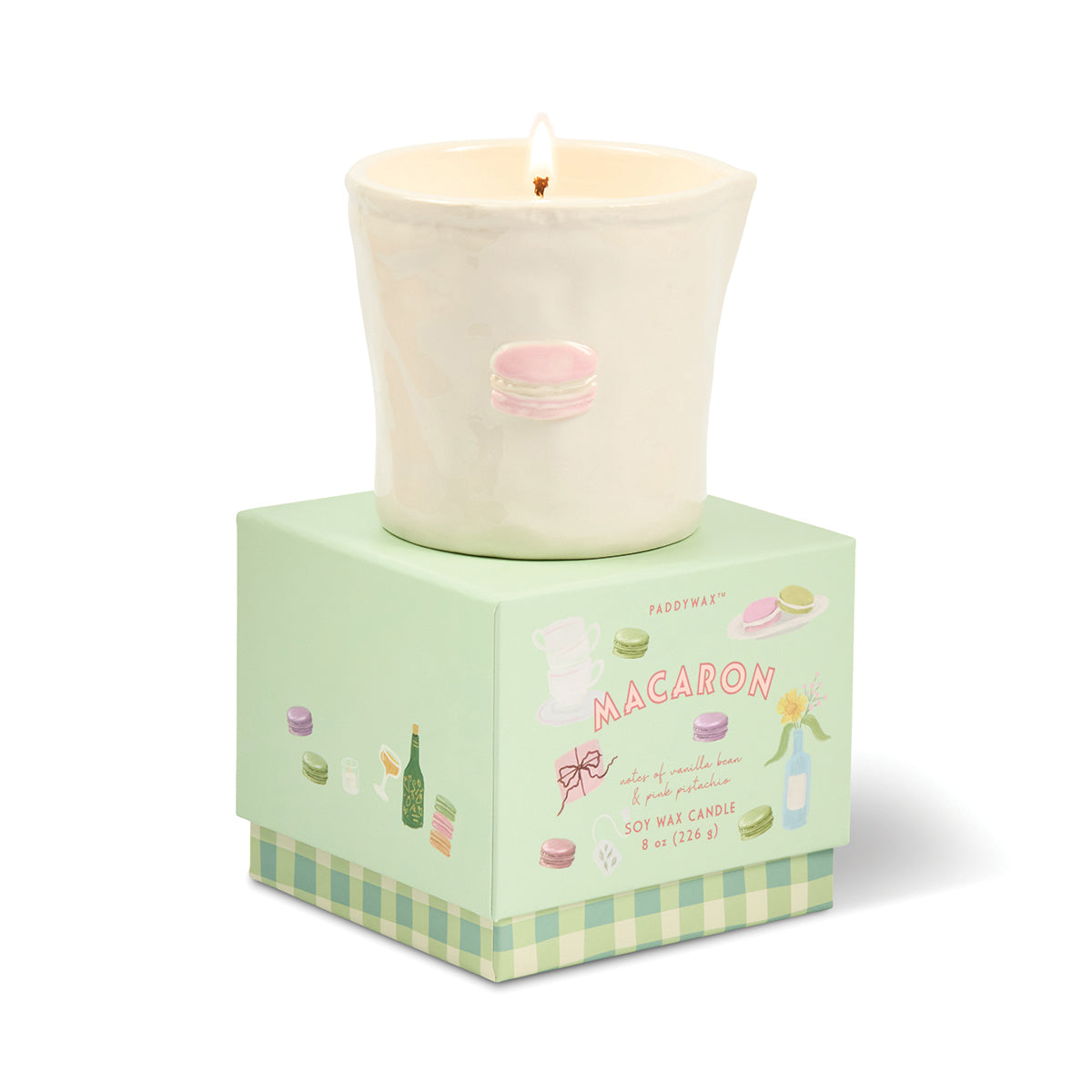 Bougie Bistro Macaron, ambre et pistache, 226 g — vue 3 — La sélection Beluga