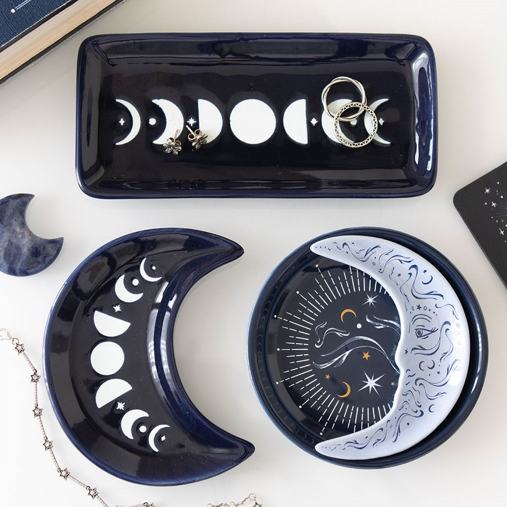 Vide-poche phases de lune bleu nuit en céramique (vue 4), Something Different | Beluga Boutique