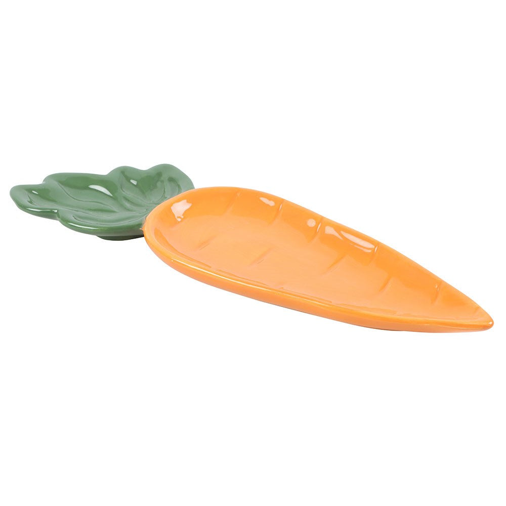 Plat de service carotte en céramique orange et vert (vue 3), Something Different | Beluga Boutique