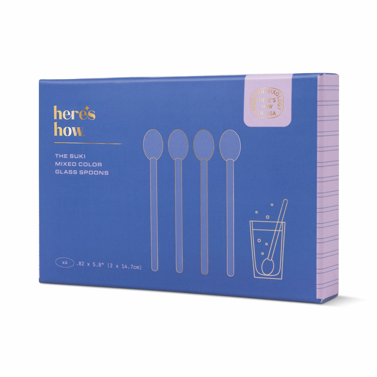 Cuillères à cocktail en verre Suki, lot de 4 — La sélection Beluga