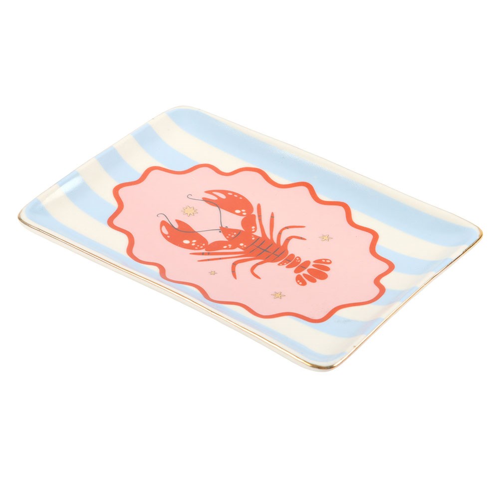 Vide-poche homard rayé en céramique rouge et bleu marine (vue 4), Something Different | Beluga Boutique