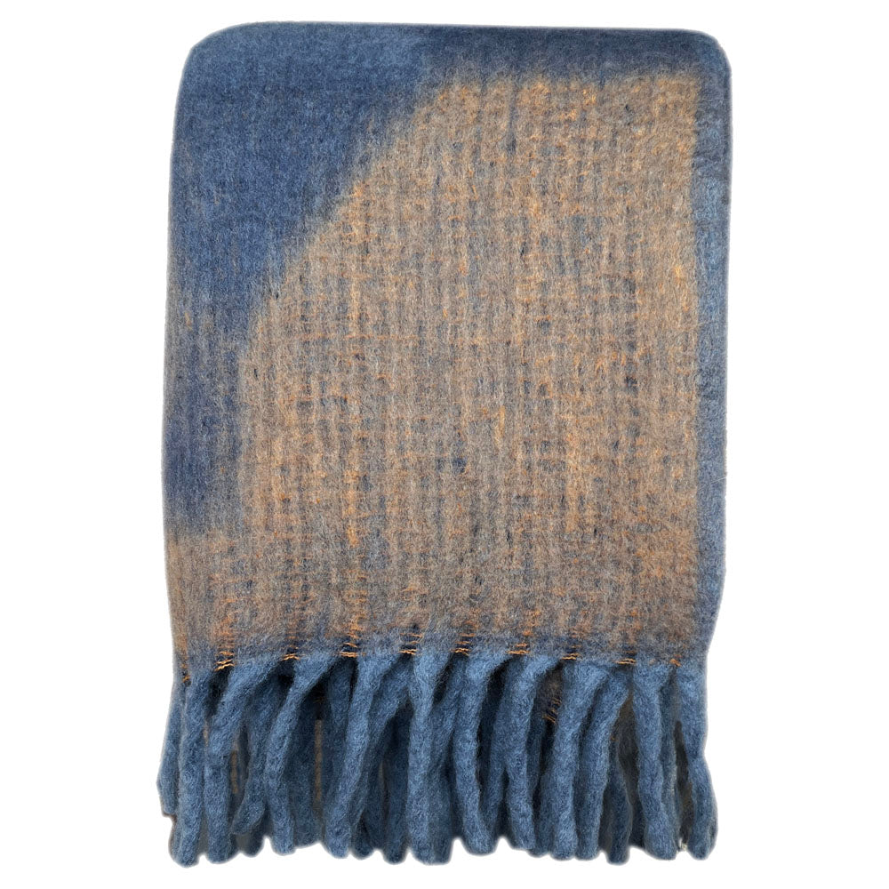 Plaid Zapotec doux en polyester recyclé | Bleu | Malagoon | Vue principale | Beluga Boutique