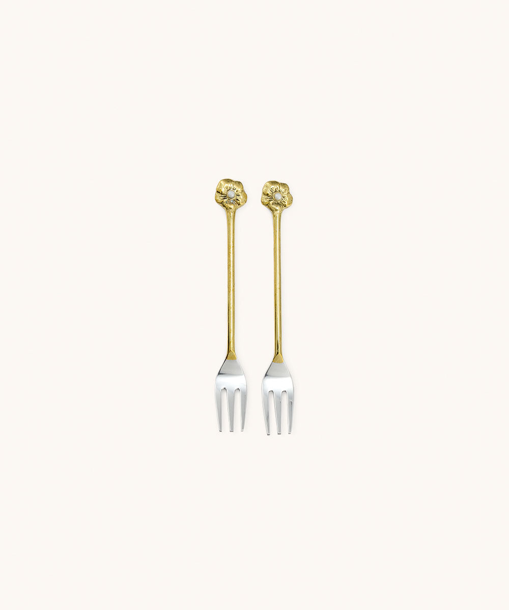 Doing Goods Zoey Flower Cake Fork Set of 2 | Doing Goods | View de face | Beluga Boutique