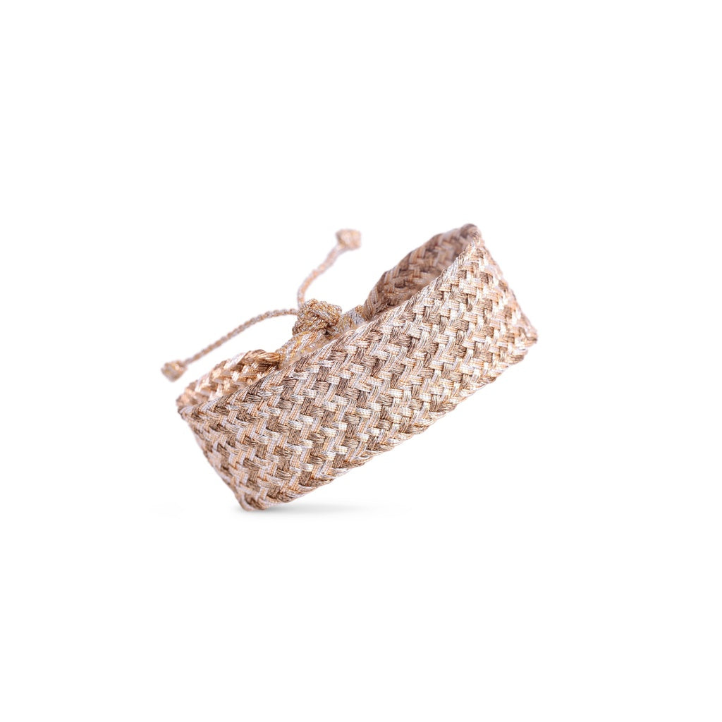 Bracelet Maxi Ania nº2 Maaÿaz, coloris pêche et noyer argenté