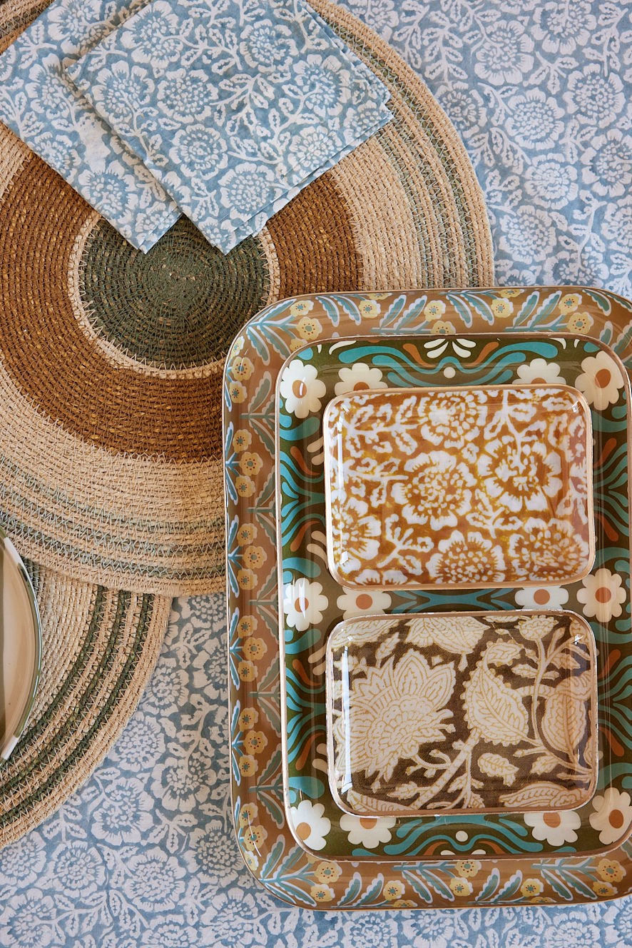 Serviettes de table Kamala bleu (lot de 2) | Bonheur du Jour | Mise en situation | Beluga Boutique