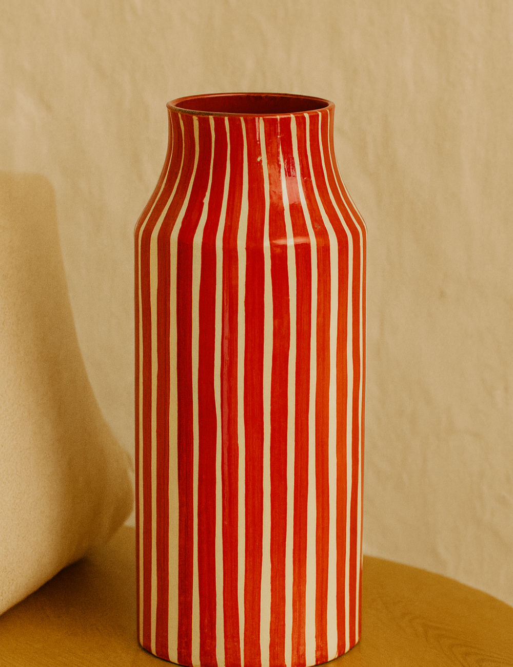 Petit vase carafe rayures