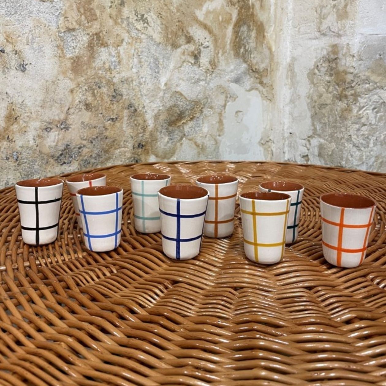 Tasse à espresso quadrillée