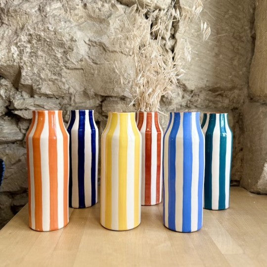 Grand vase carafe lignes verticales épaisses
