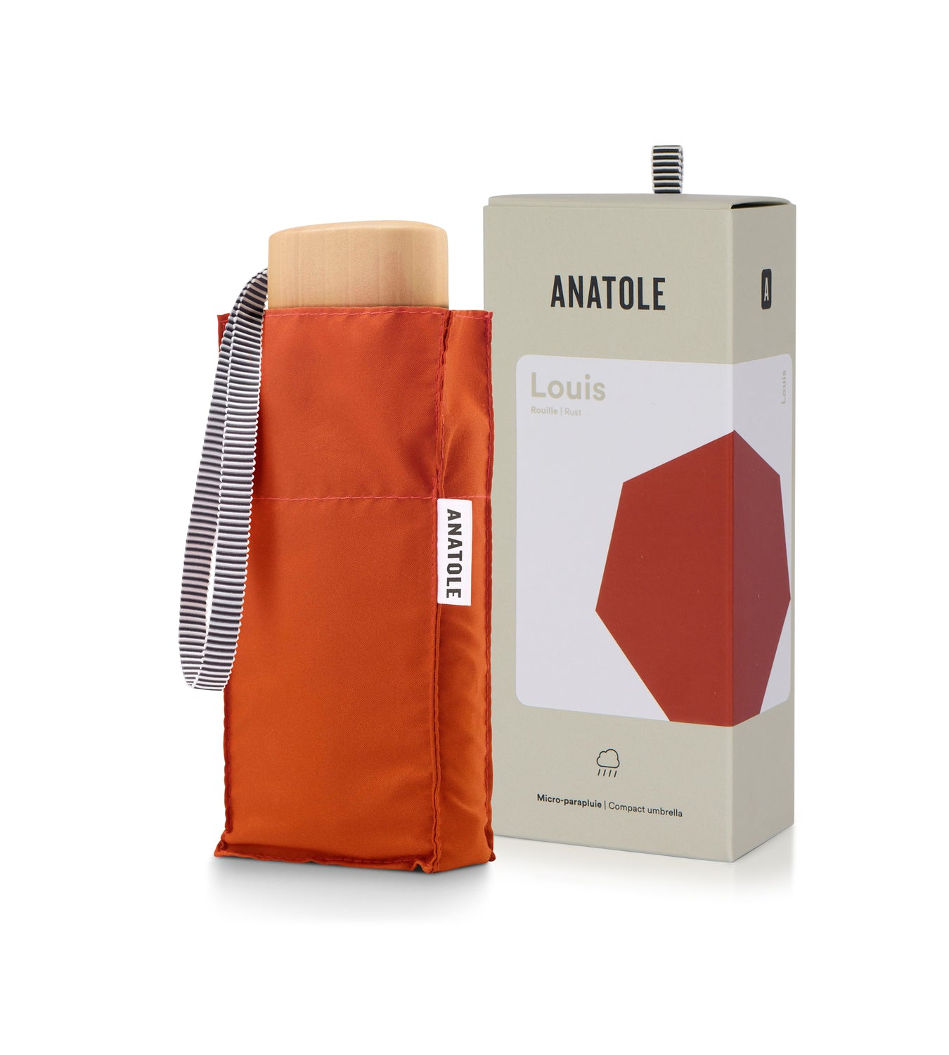 Mini parapluie couleur uni Anatole — Rouille — vue 4 — Anatole