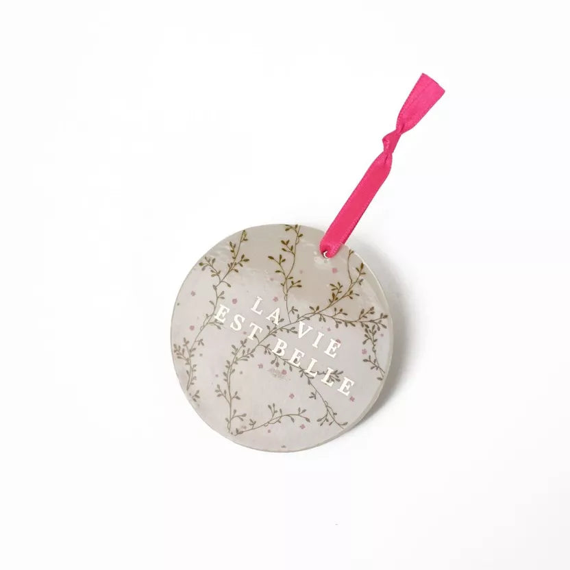 Amulette Murale ronde en porcelaine