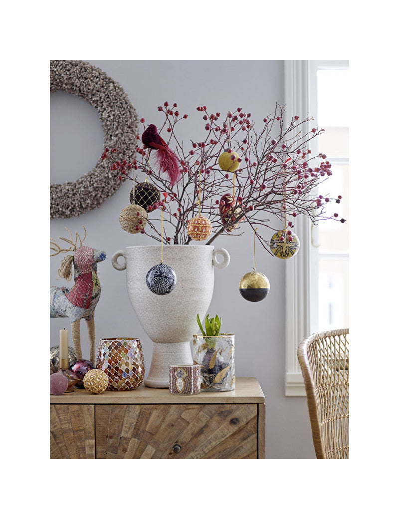 Couronne de Noël Naki en bois marron