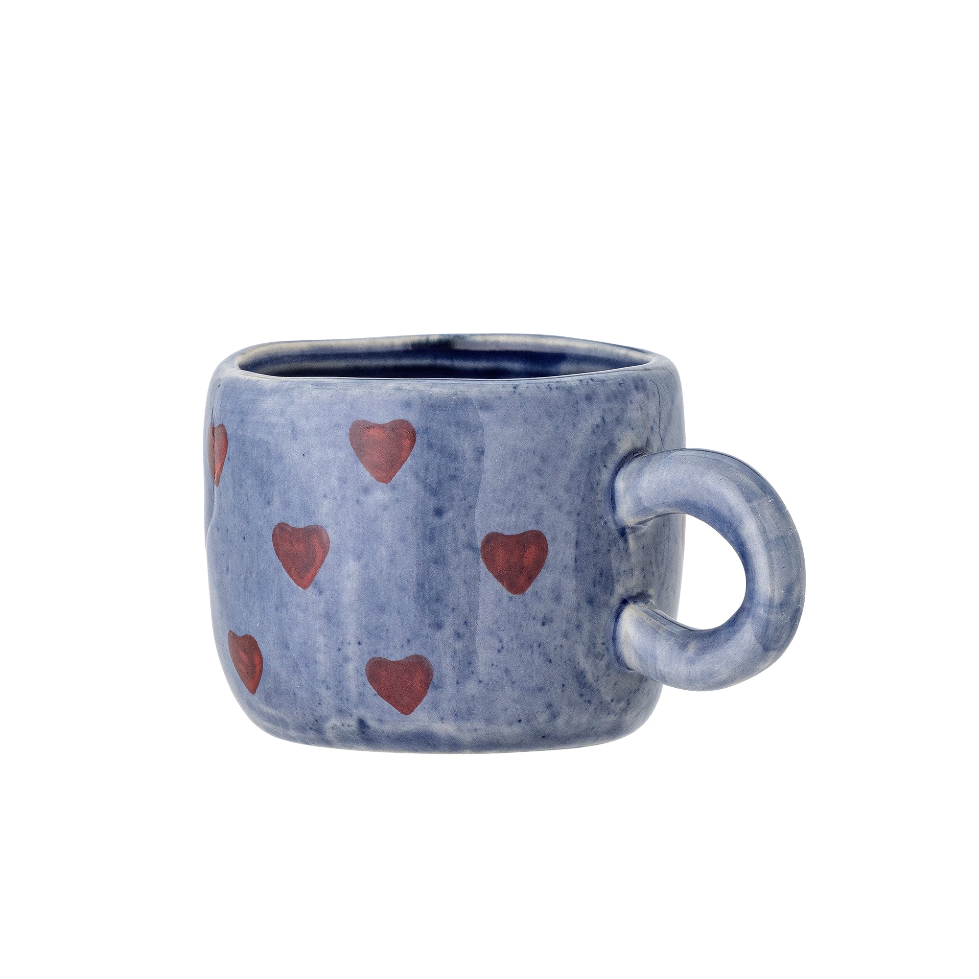 Tasse Nini en grès bleu avec coeurs