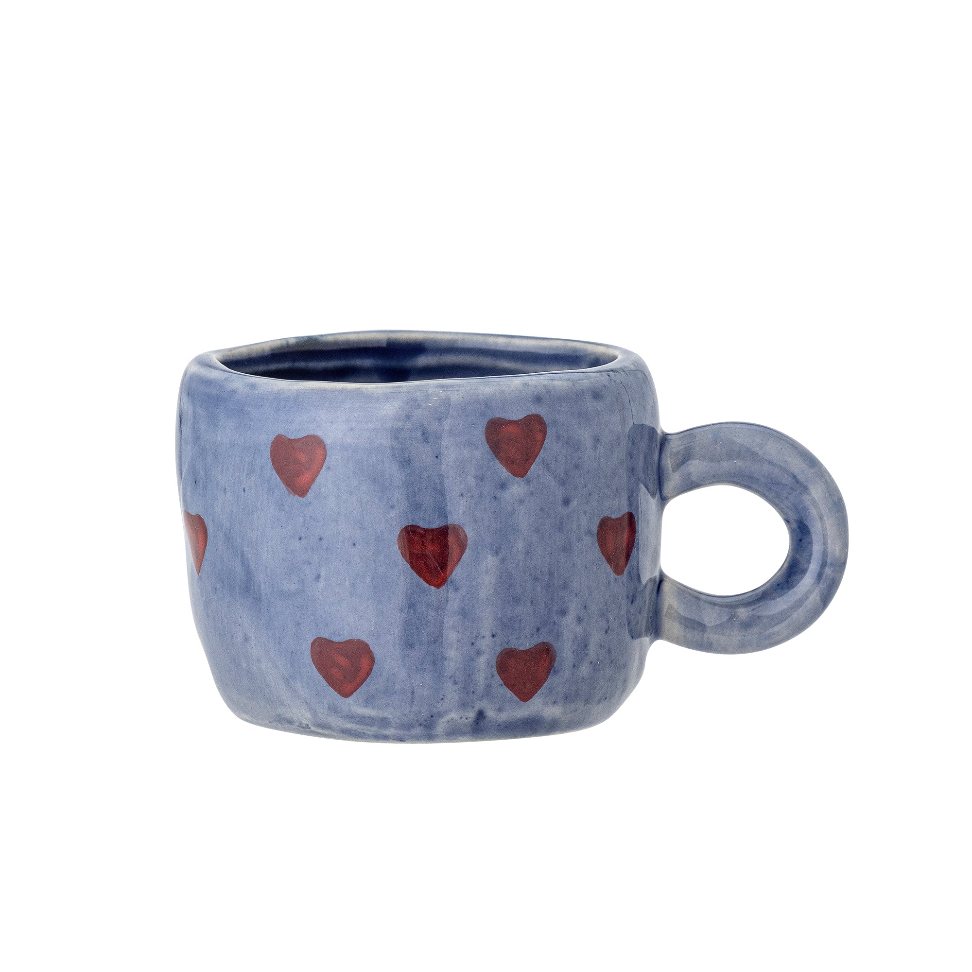 Tasse Nini en grès bleu avec coeurs