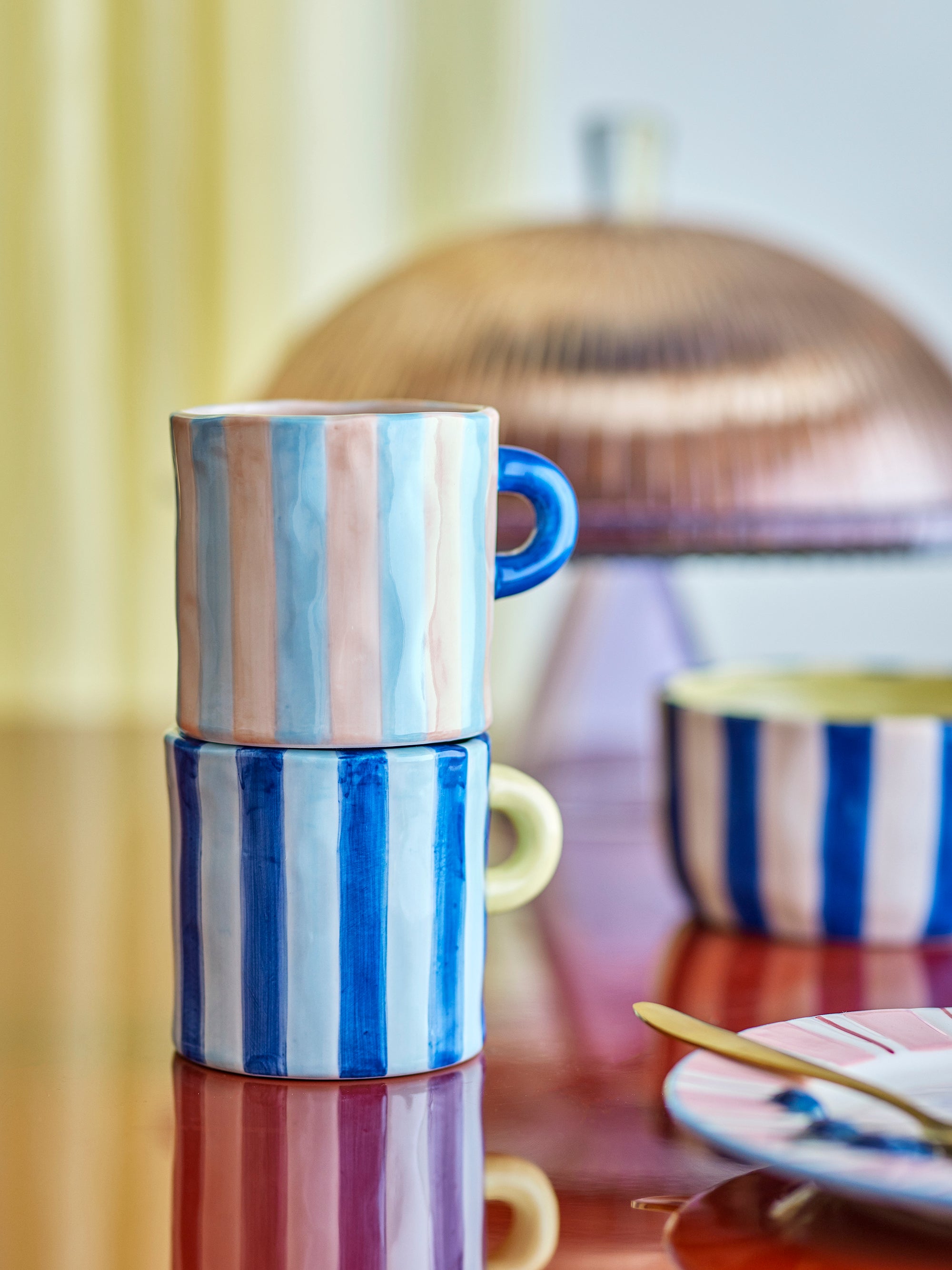 Phoenix mug in multicolored stoneware, set of 2