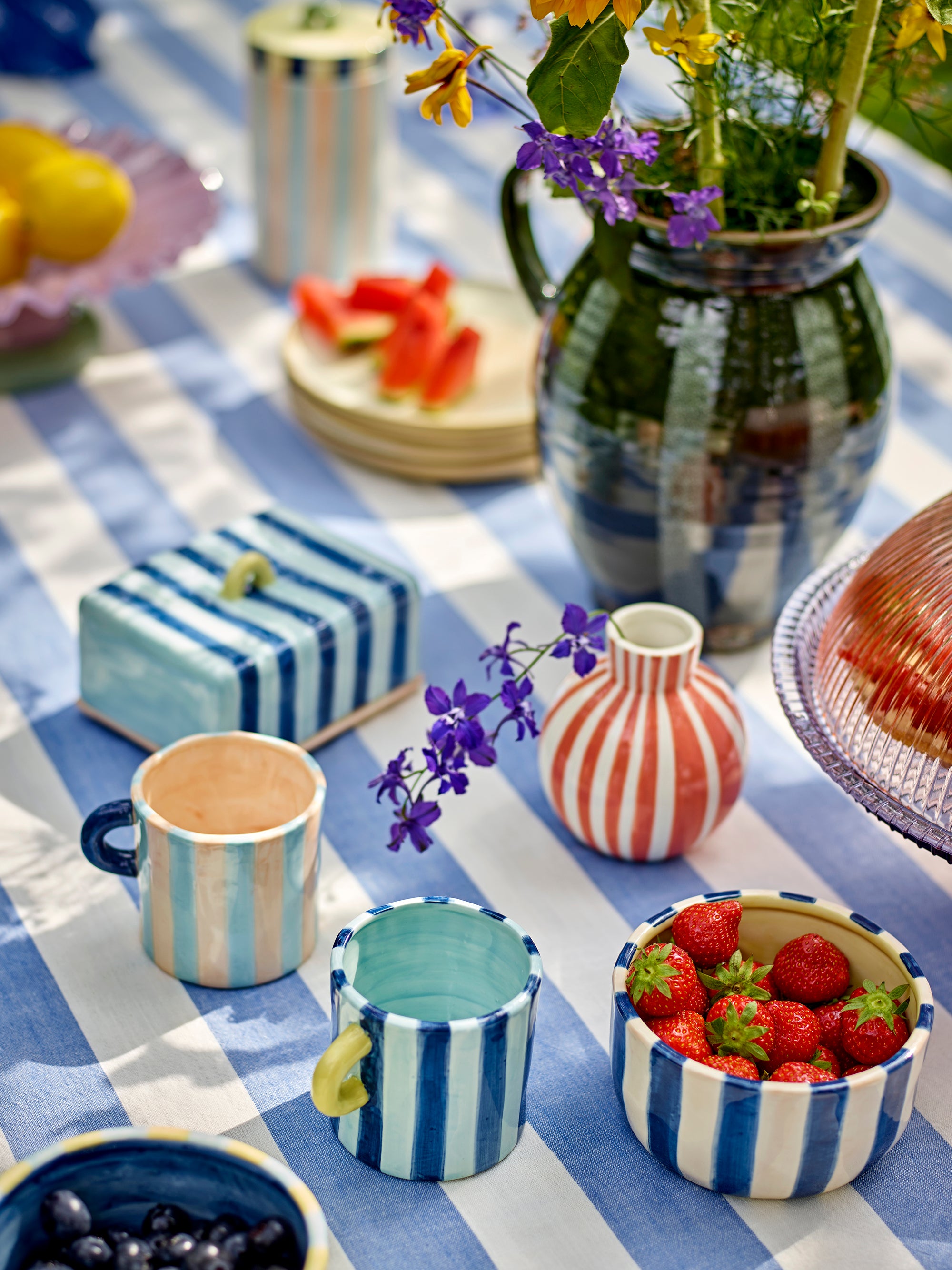 Phoenix mug in multicolored stoneware, set of 2