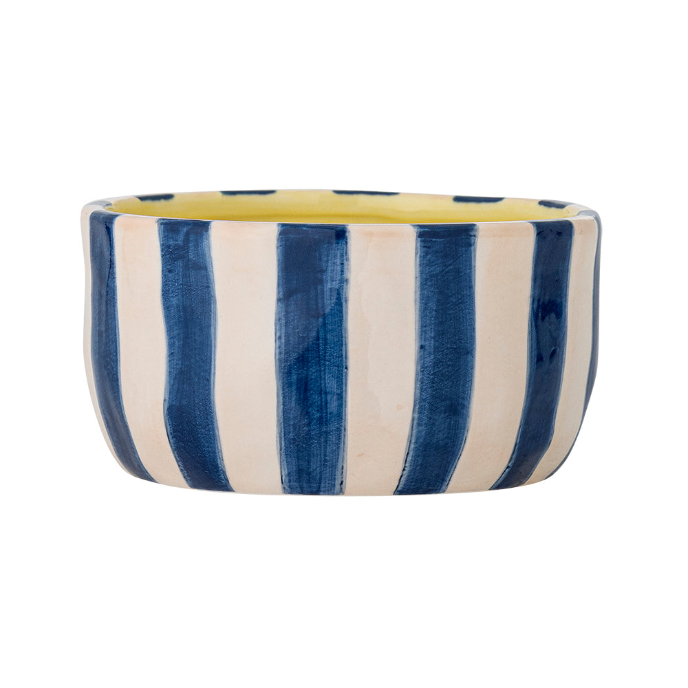 Phoenix bowl in multicolored stoneware, blue and pink