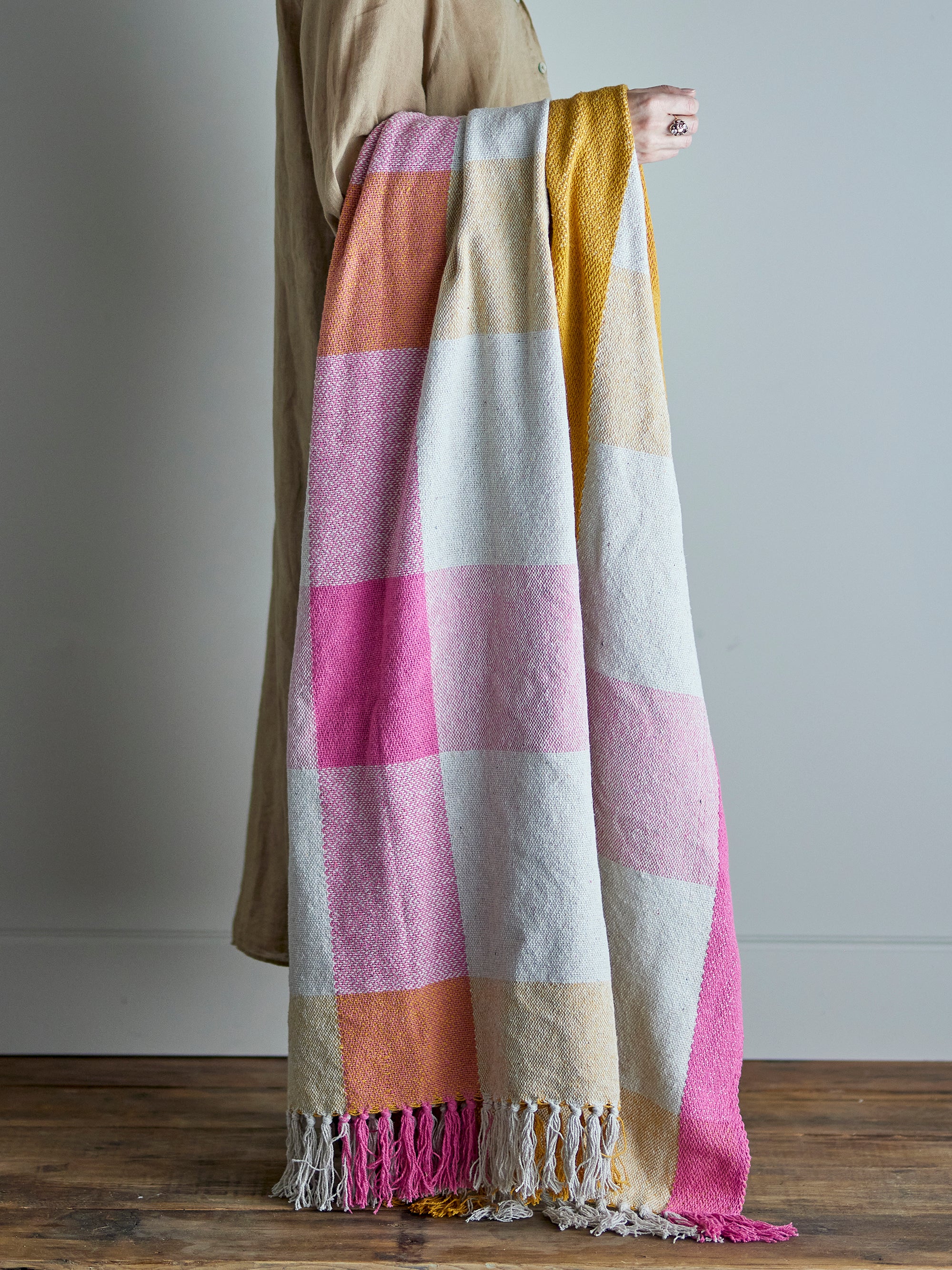 Bloomingville Hadley multicolor recycled cotton throw blanket