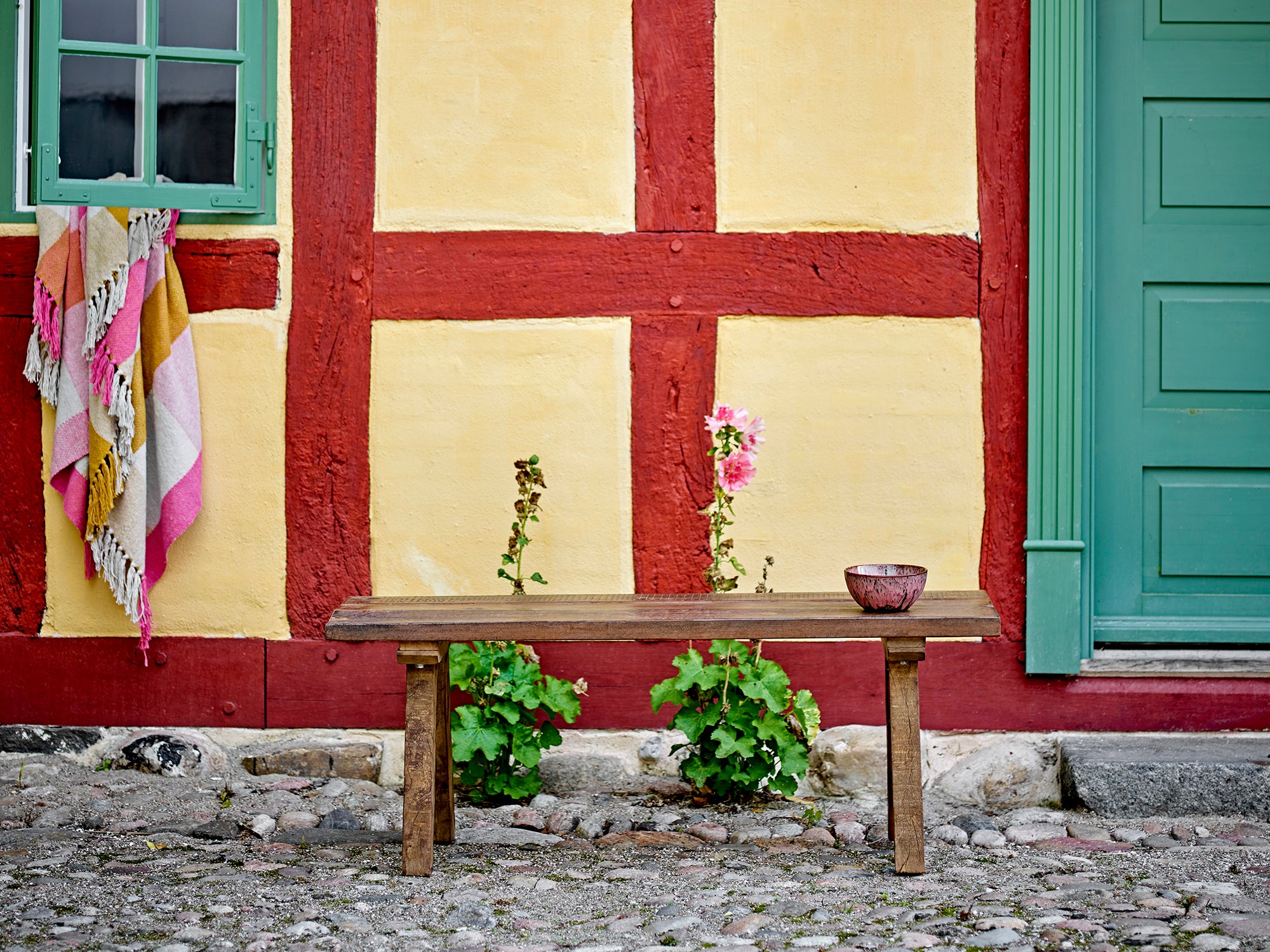 Bloomingville Hadley multicolor recycled cotton throw blanket