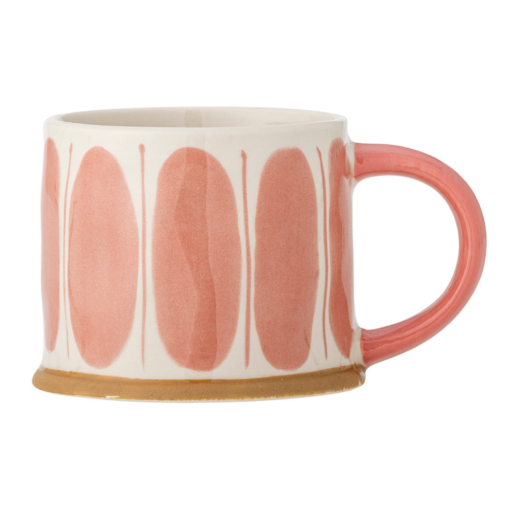 Mug Linora en grès rose, ovales rose