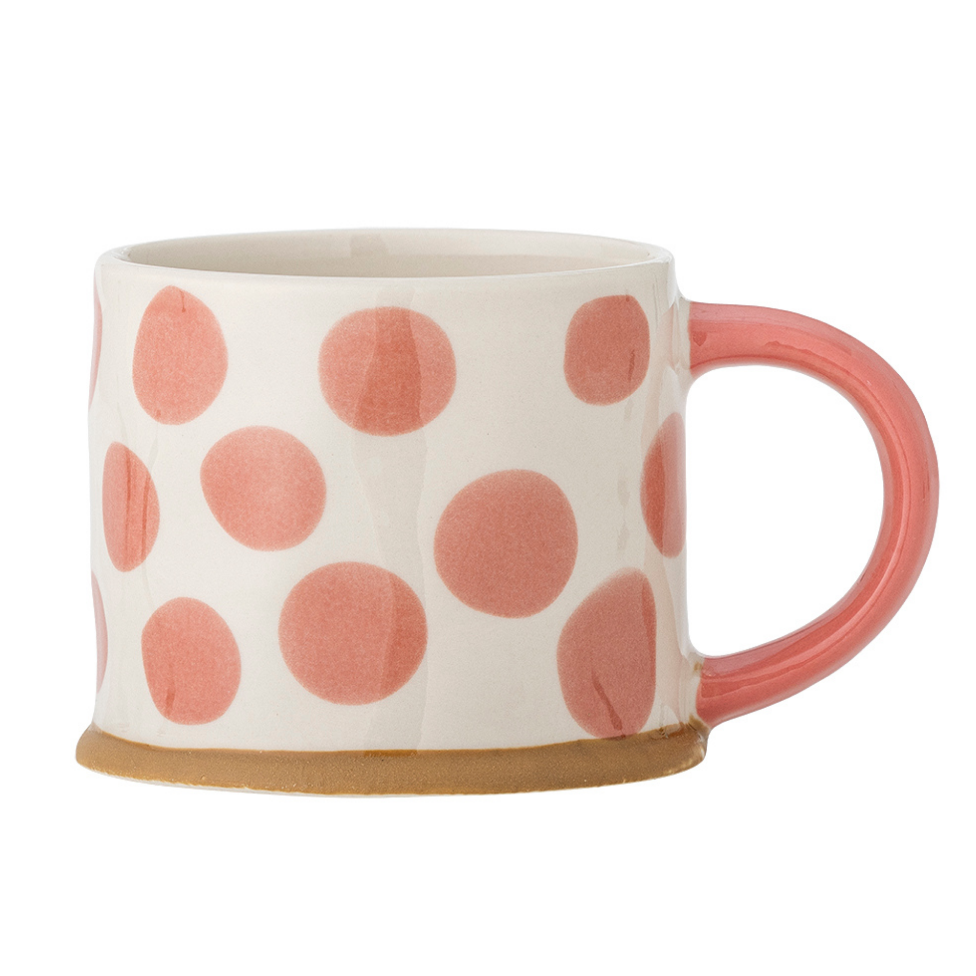 Mug Linora en grès rose, pois rose