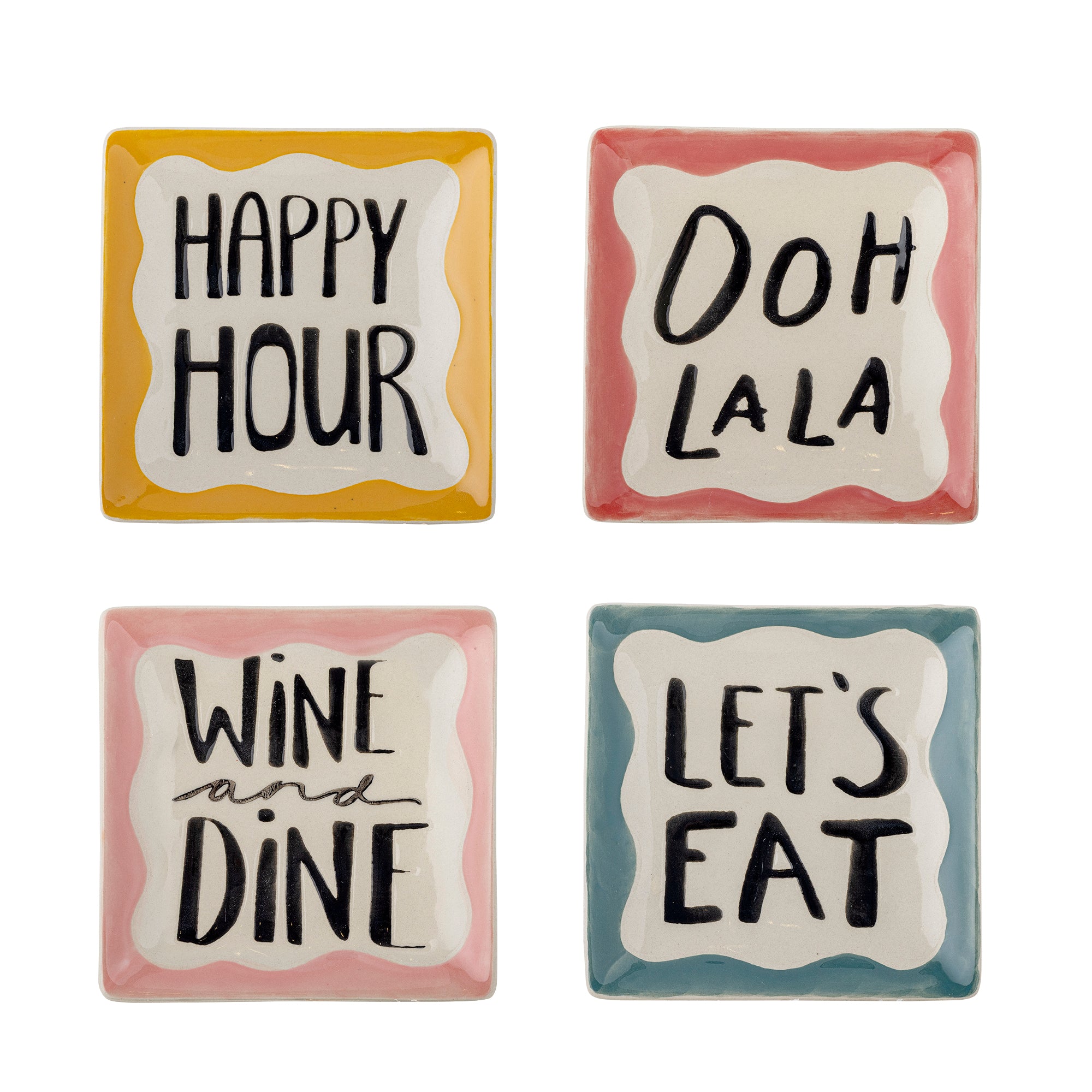Assiette Soline en grès multicolore (lot de 4)