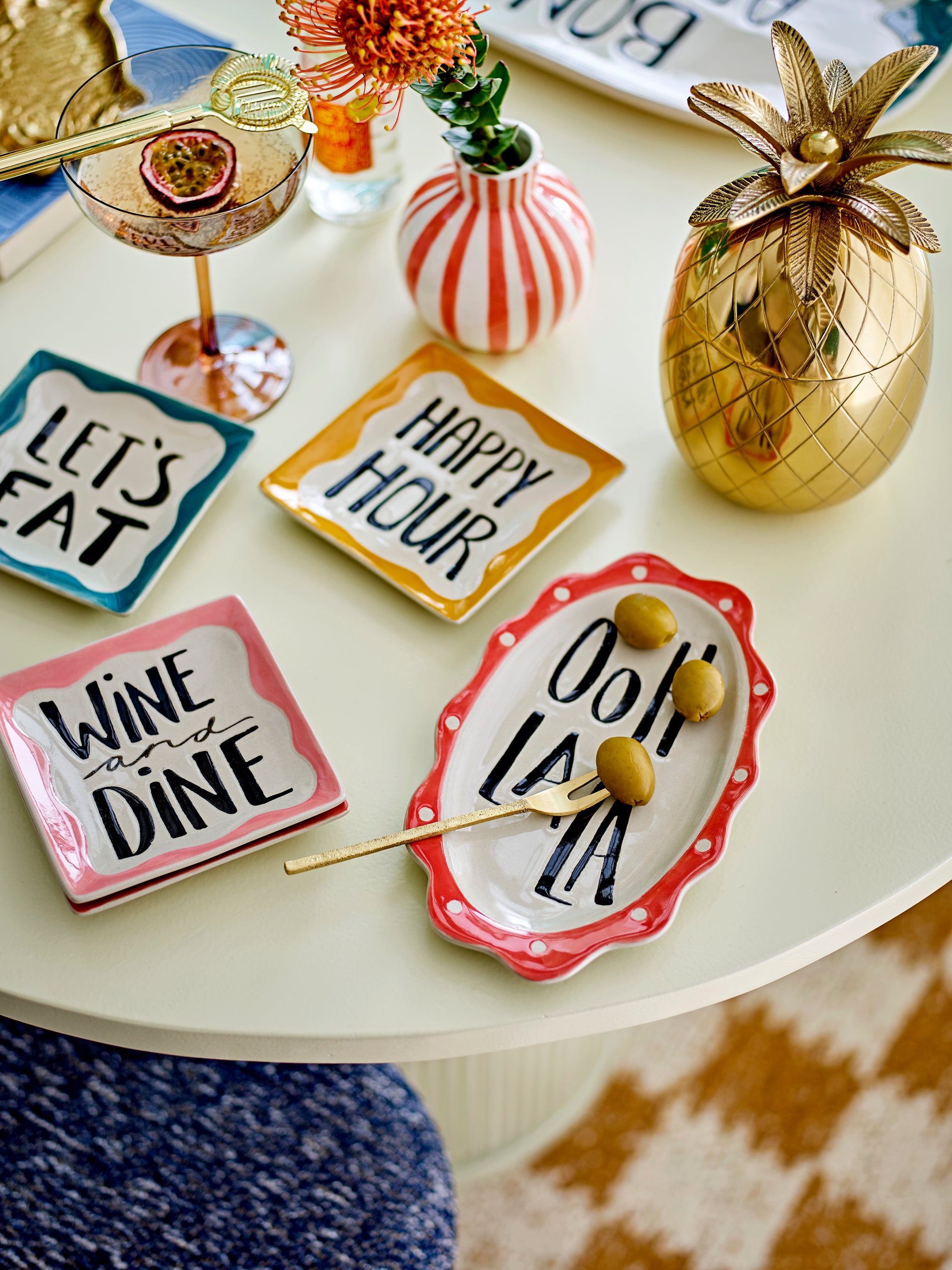 Assiette Soline en grès multicolore (lot de 4)