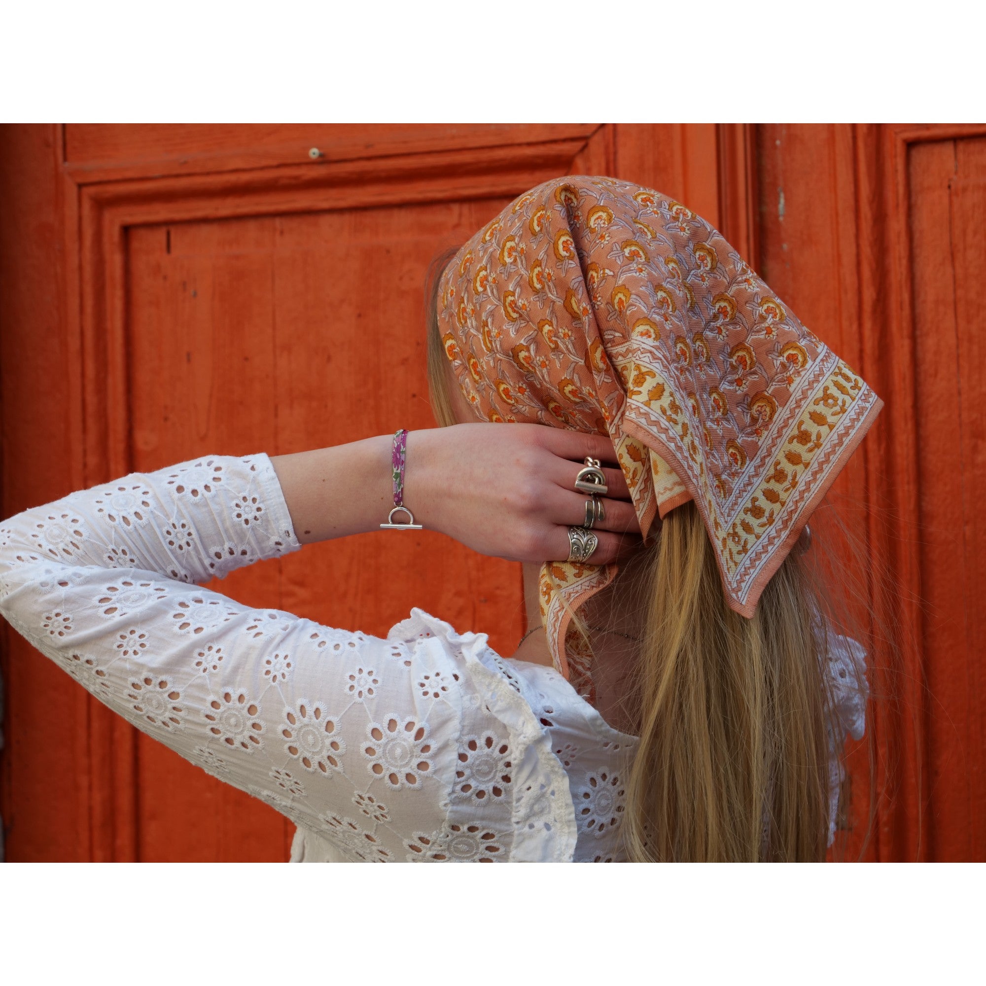 Petit foulard Victorien macaron