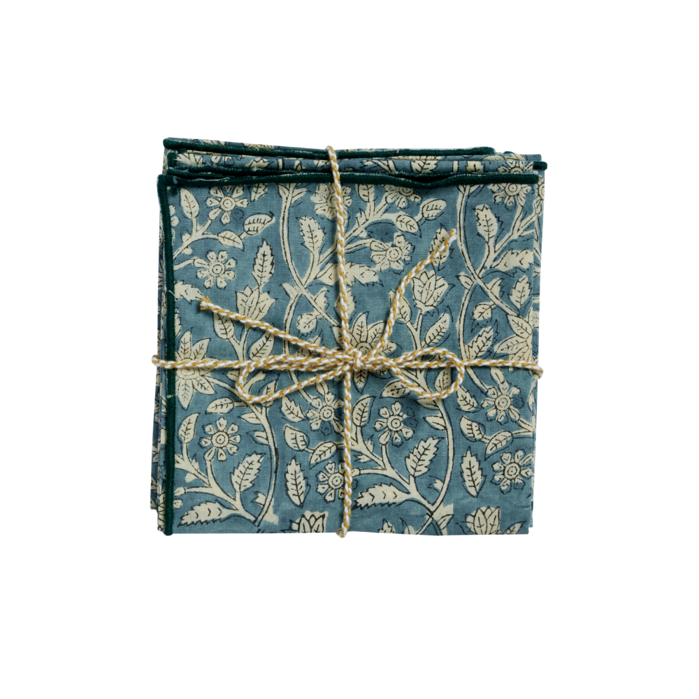 Serviettes de table Goa bleu vert (lot de 2)