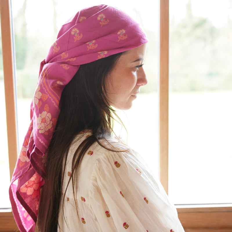 Foulard Indien Nur camélia