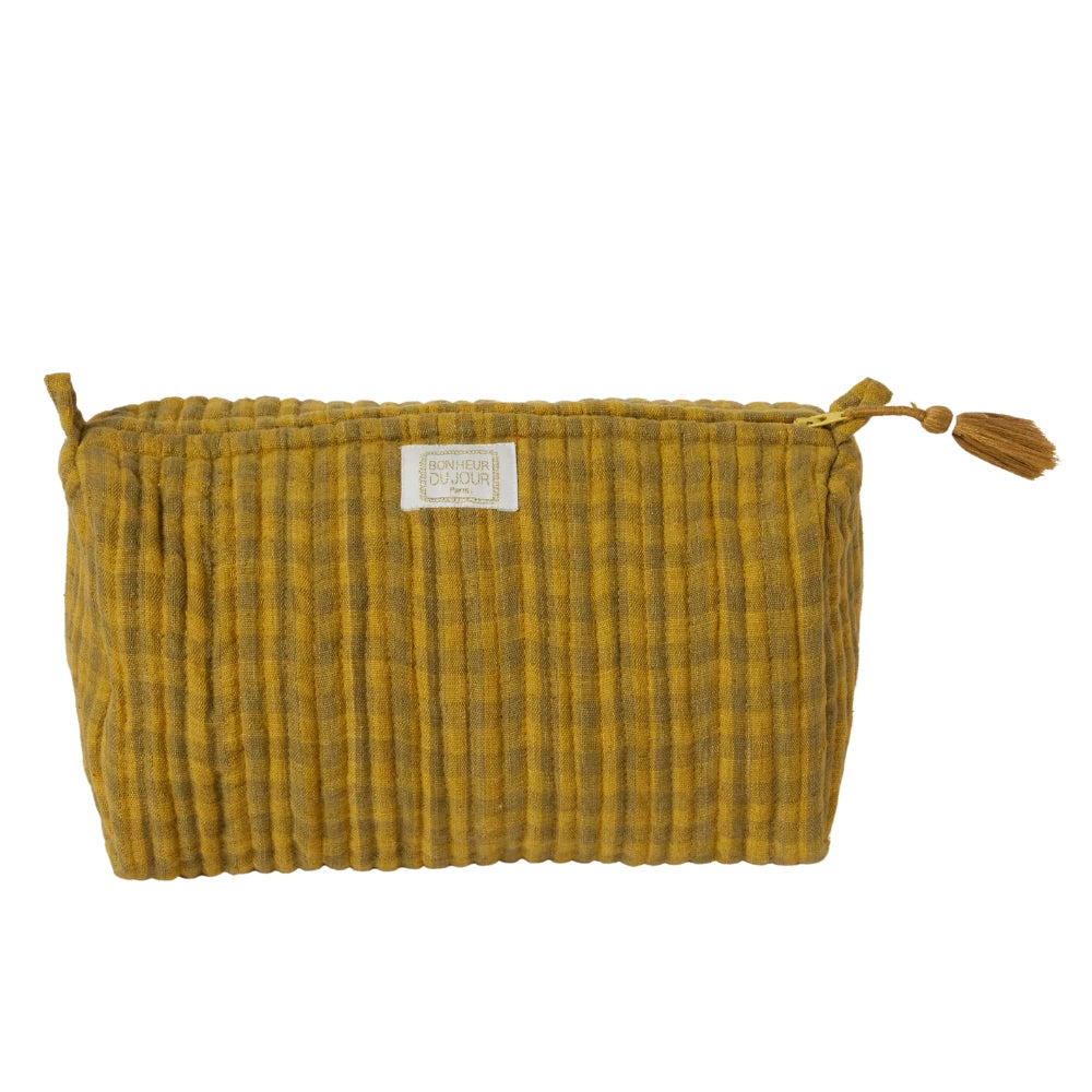 Trousse de toilette Vichy olive