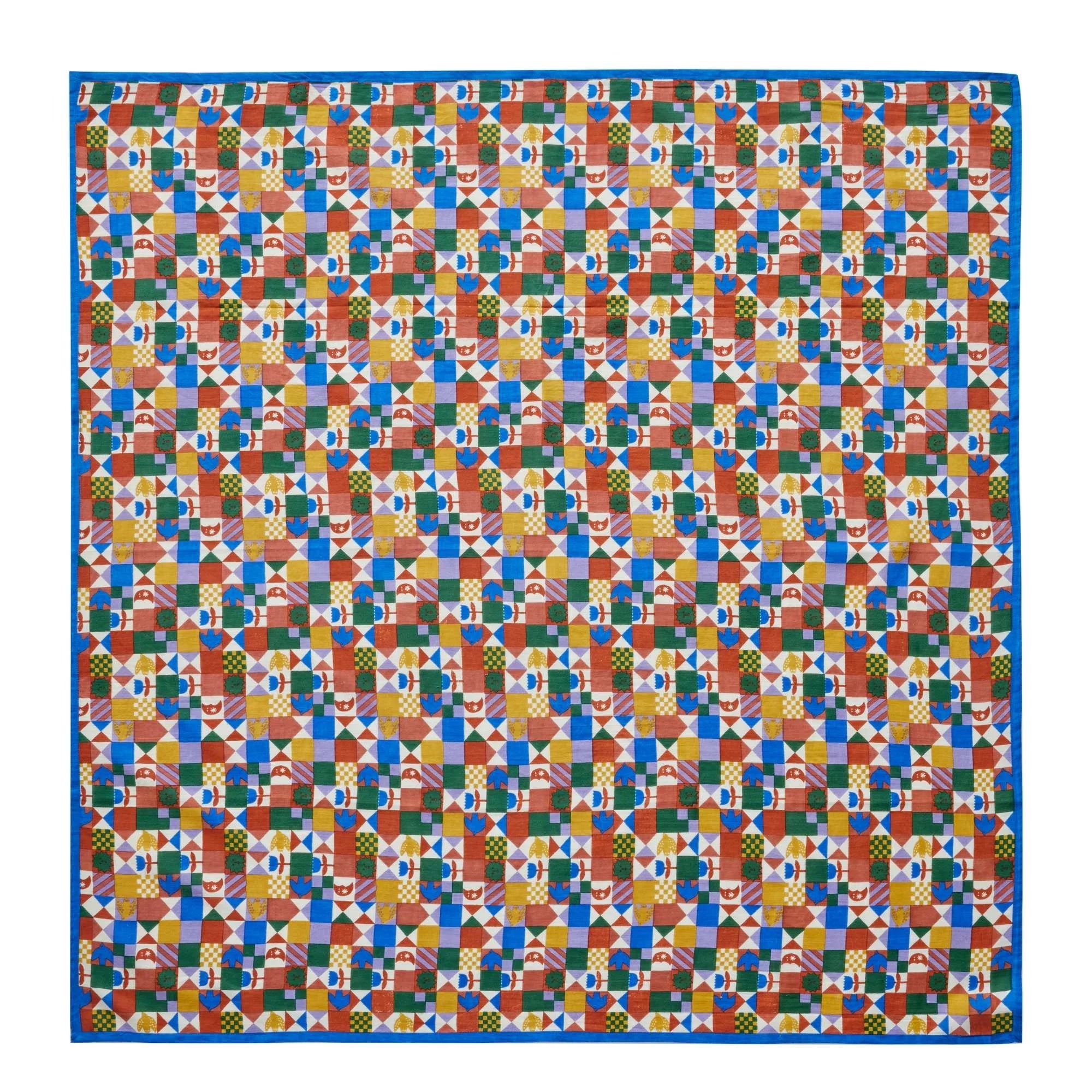 Foulard Indien Patchy bleu