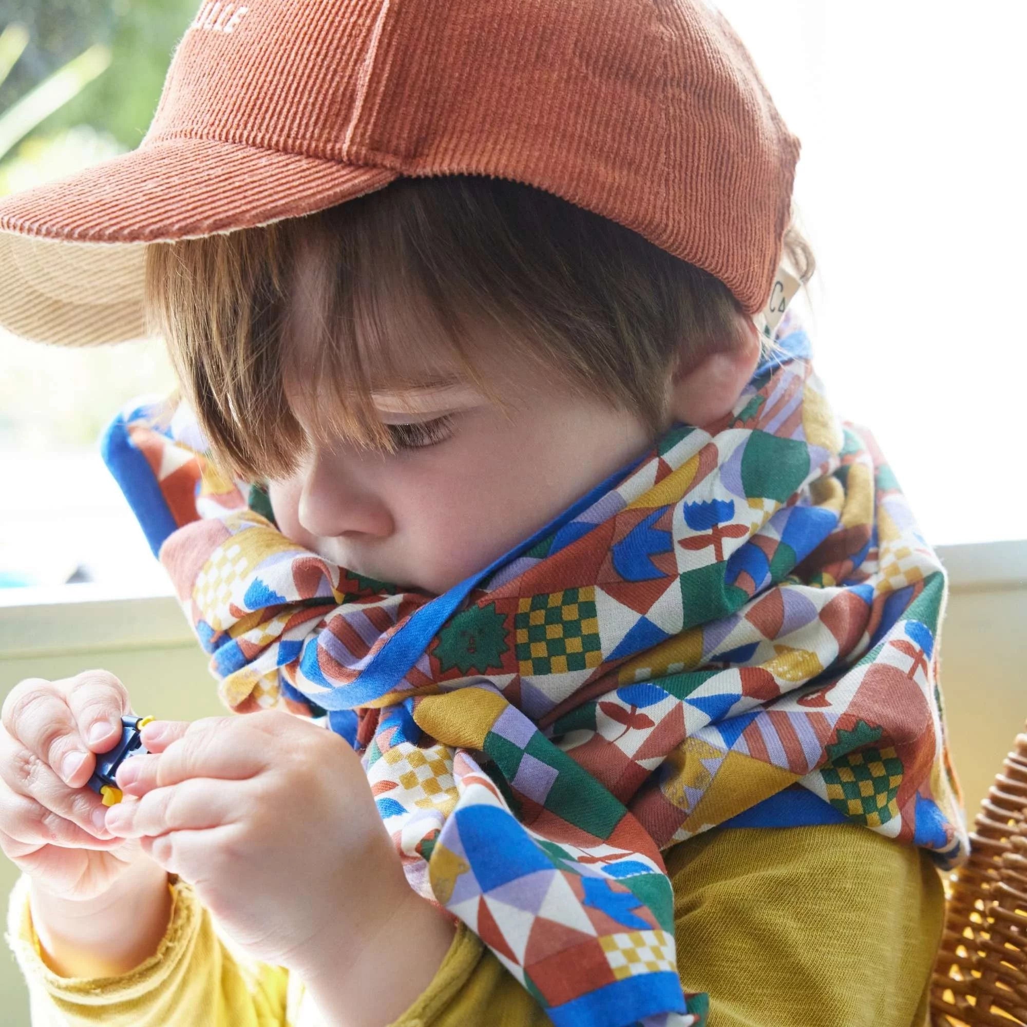 Foulard Indien Patchy bleu