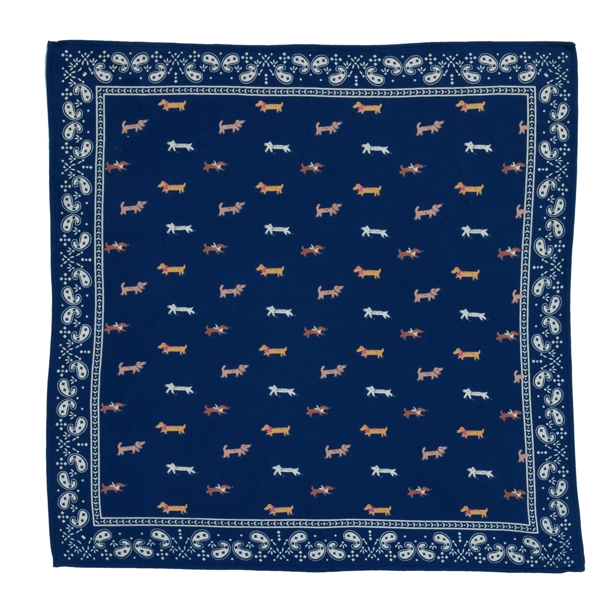 Petit foulard Teckel indigo