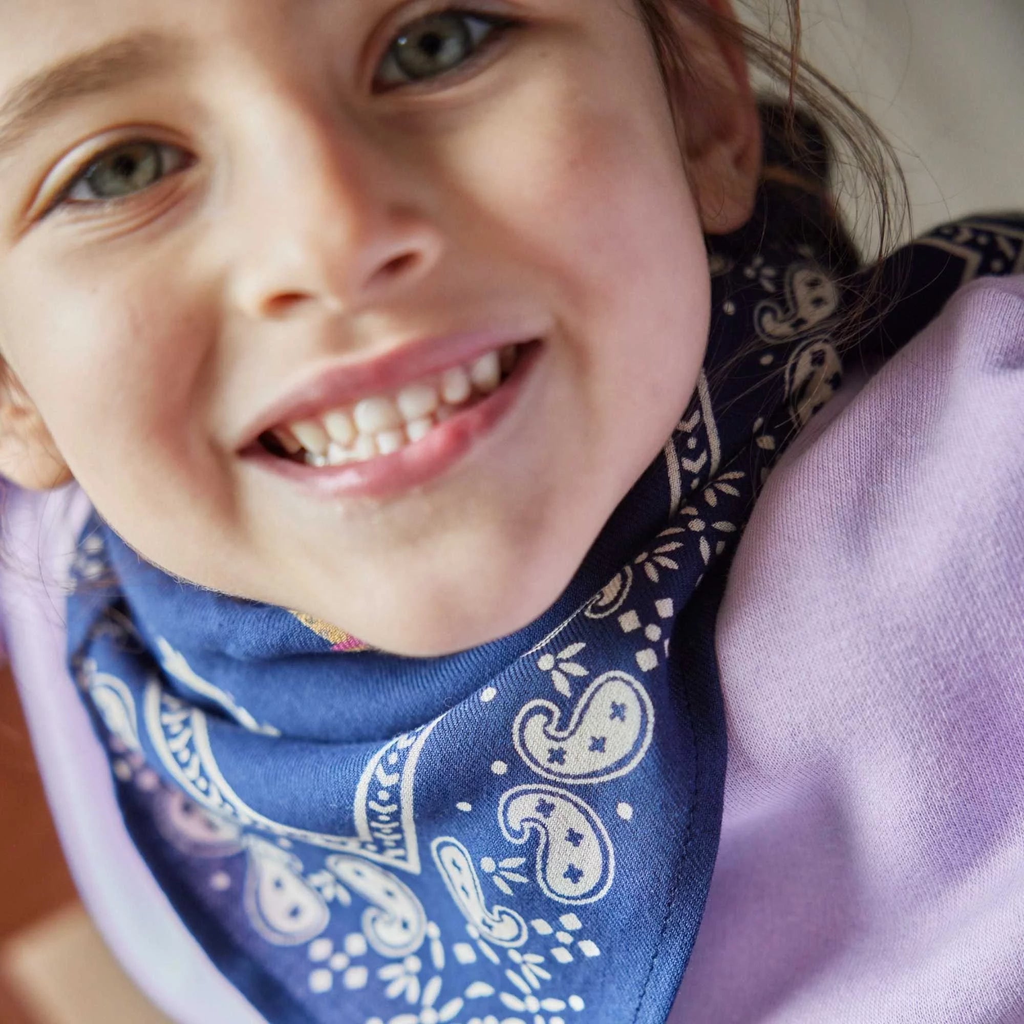 Petit foulard Teckel indigo