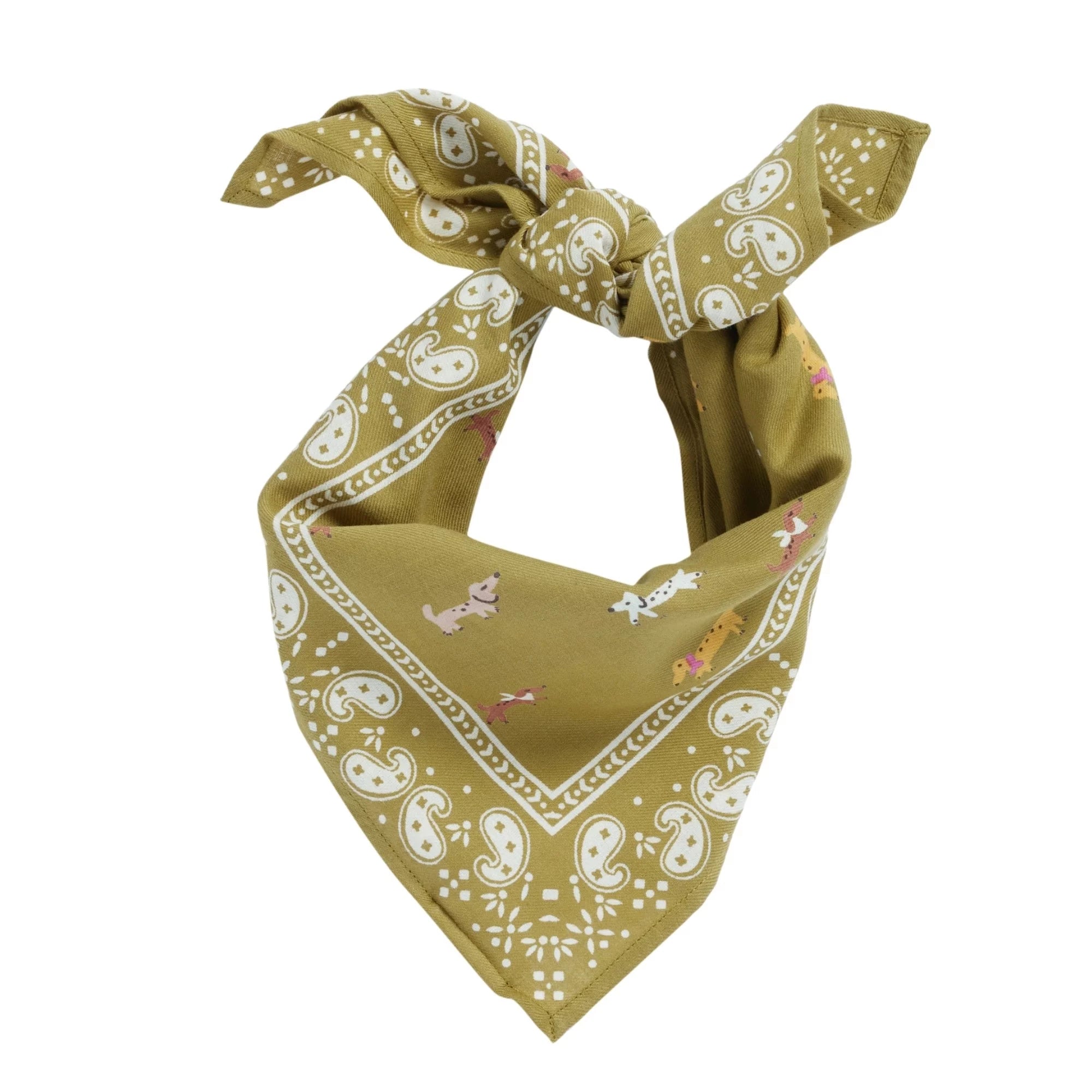 Petit foulard Teckel olive