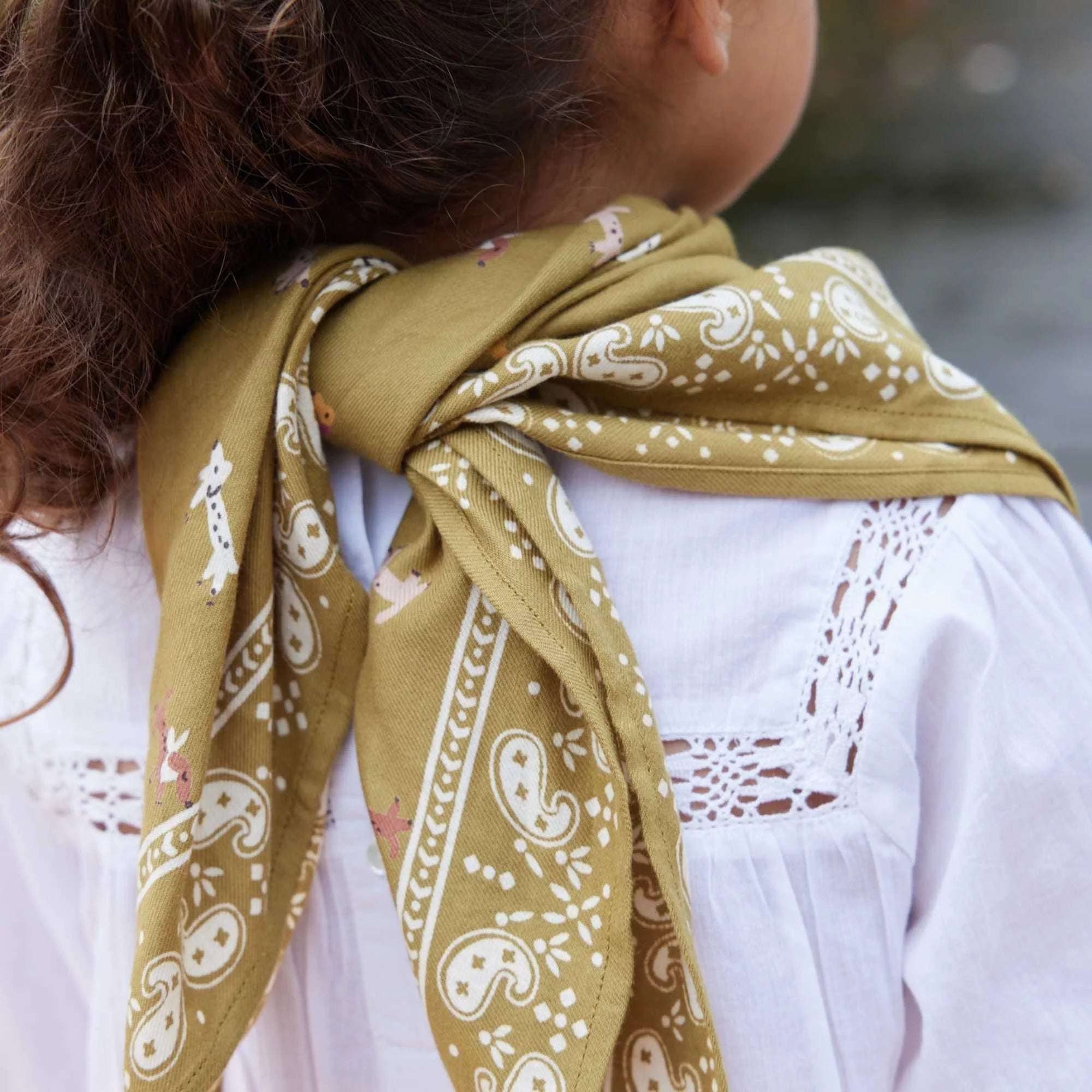 Petit foulard Teckel olive