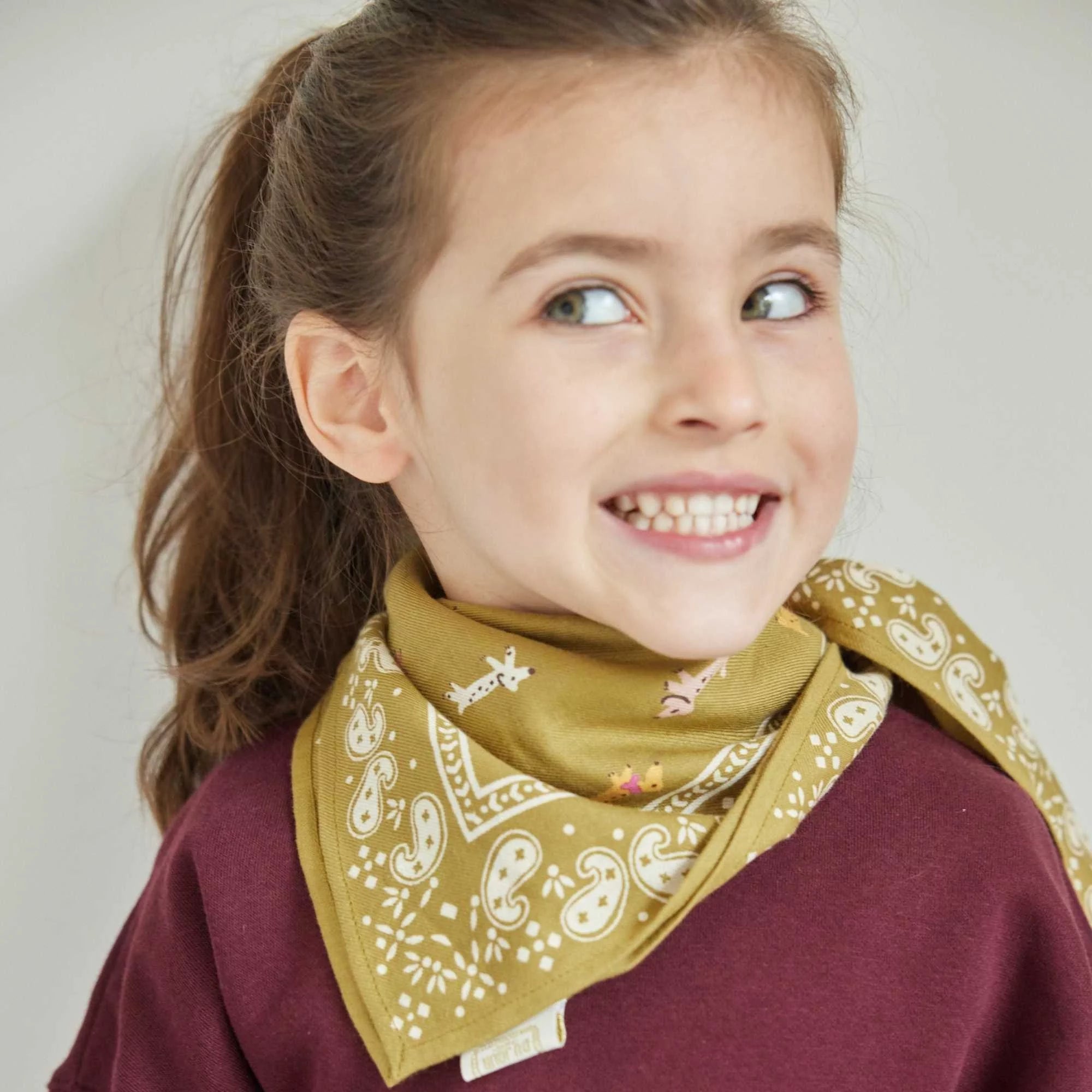 Petit foulard Teckel olive